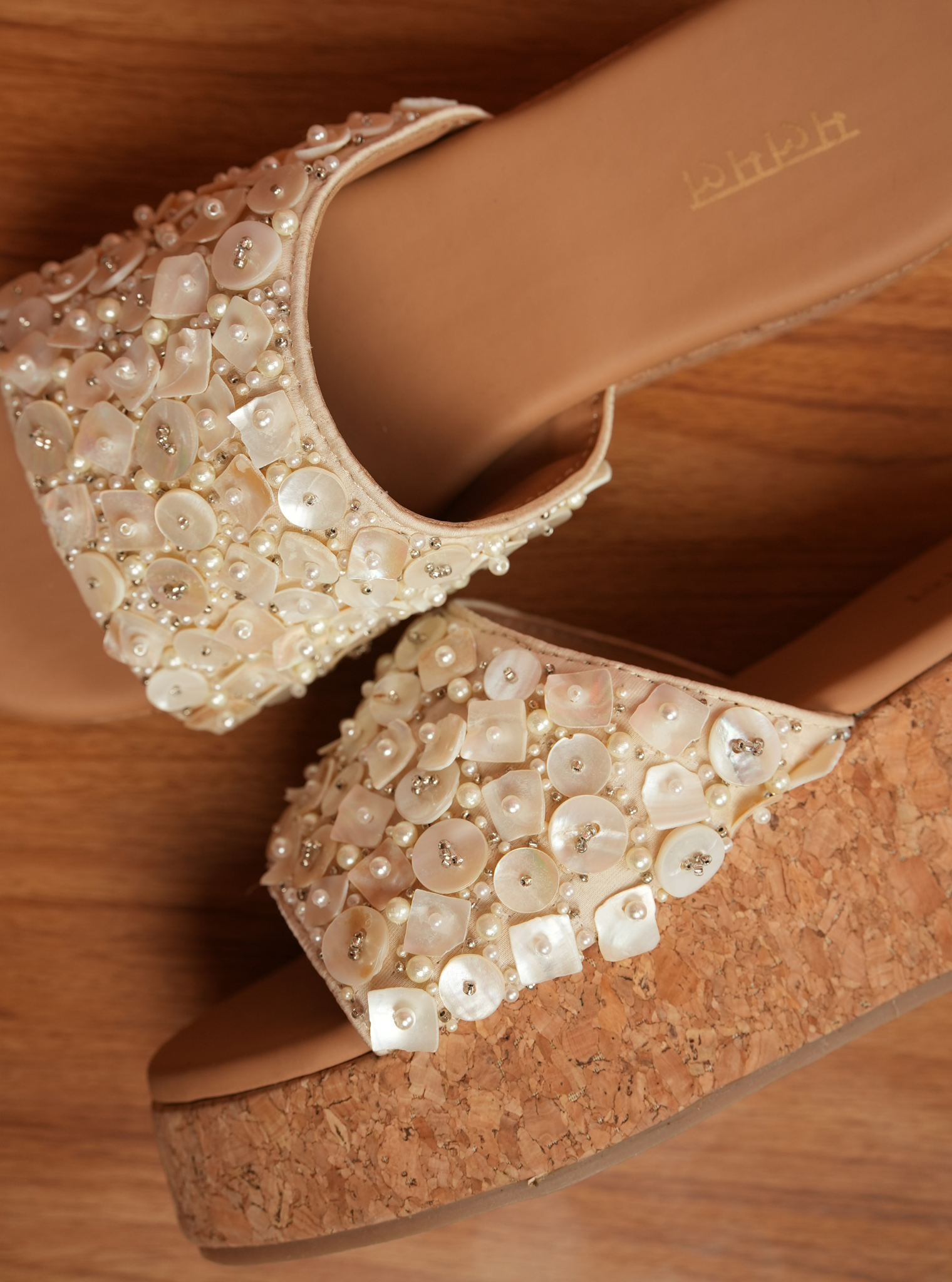 Charlotte Off White Platform Wedge Heel