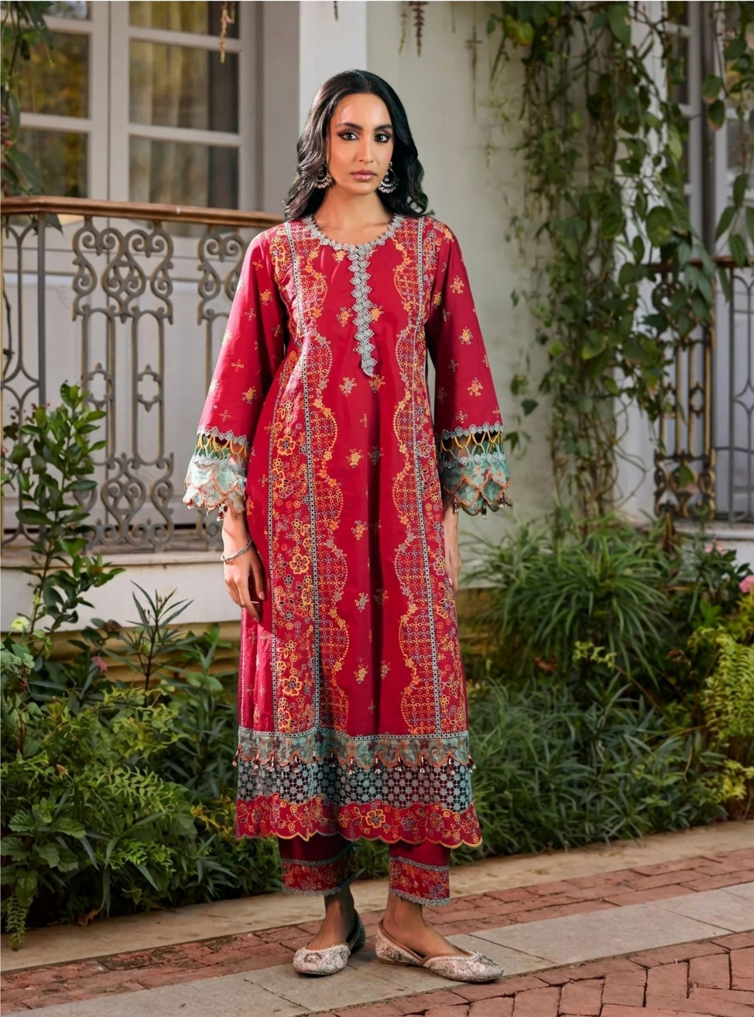 Risa Supima Cotton Red Kurta Set