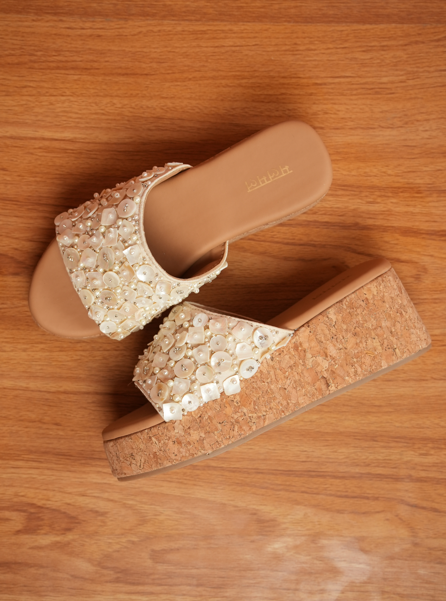 Charlotte Off White Platform Wedge Heel