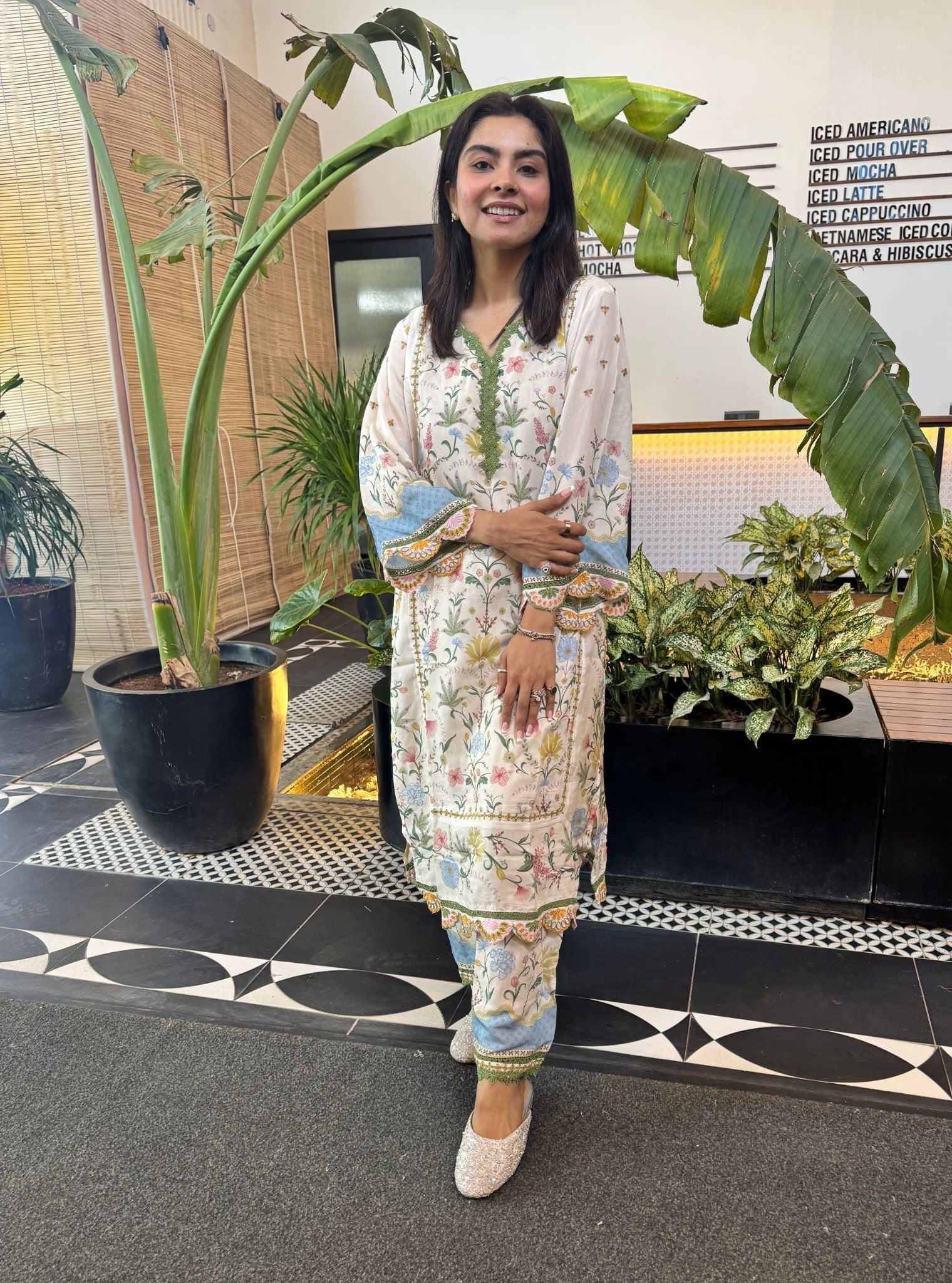 Alya Lawn Printed Off White Kurta Set