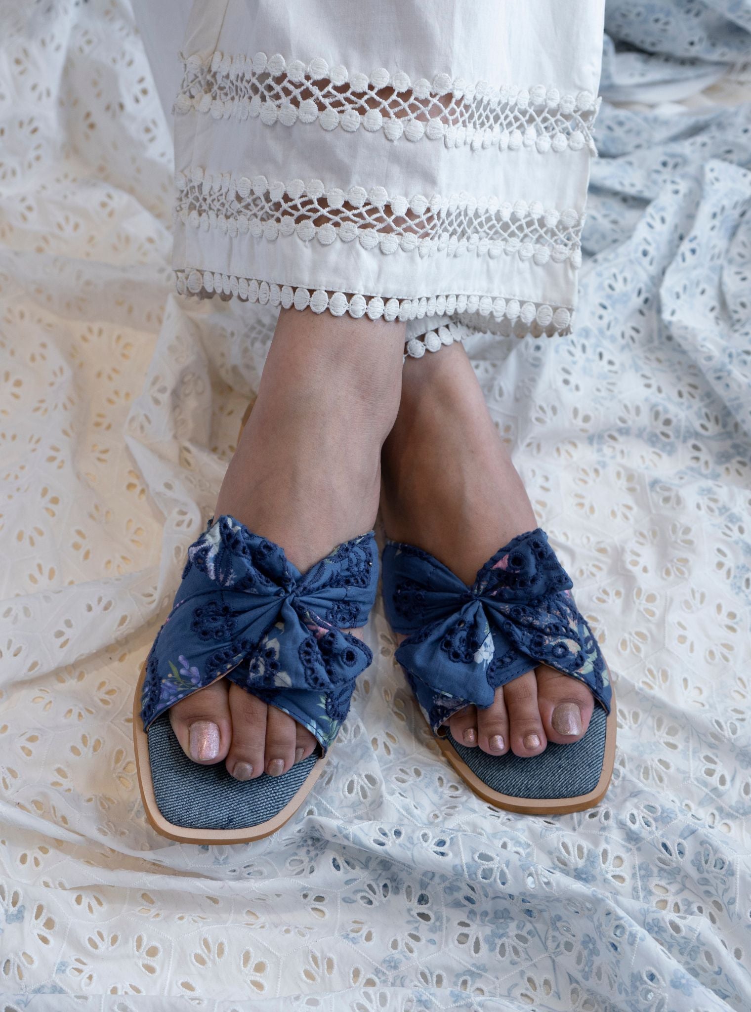 Ember Denim Flat Sandal