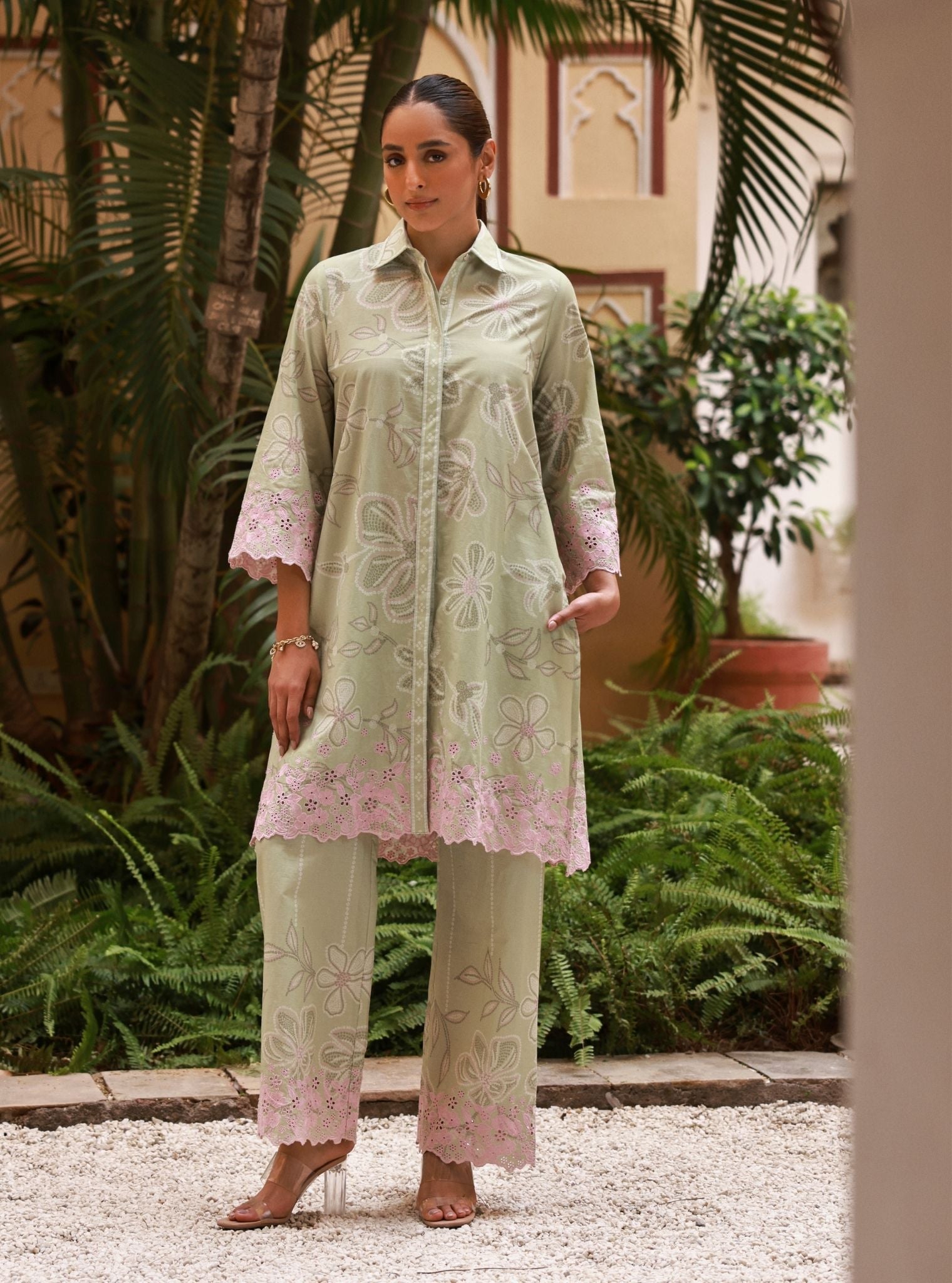 Neris Cotton Printed Green Co-ord Set