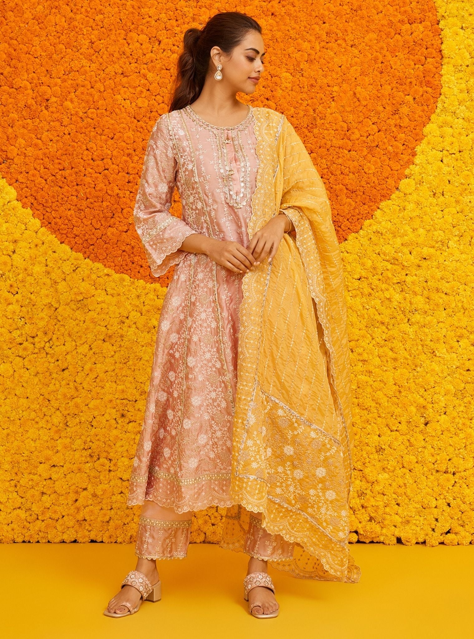 Saathiya Pima Satin Pink Pant