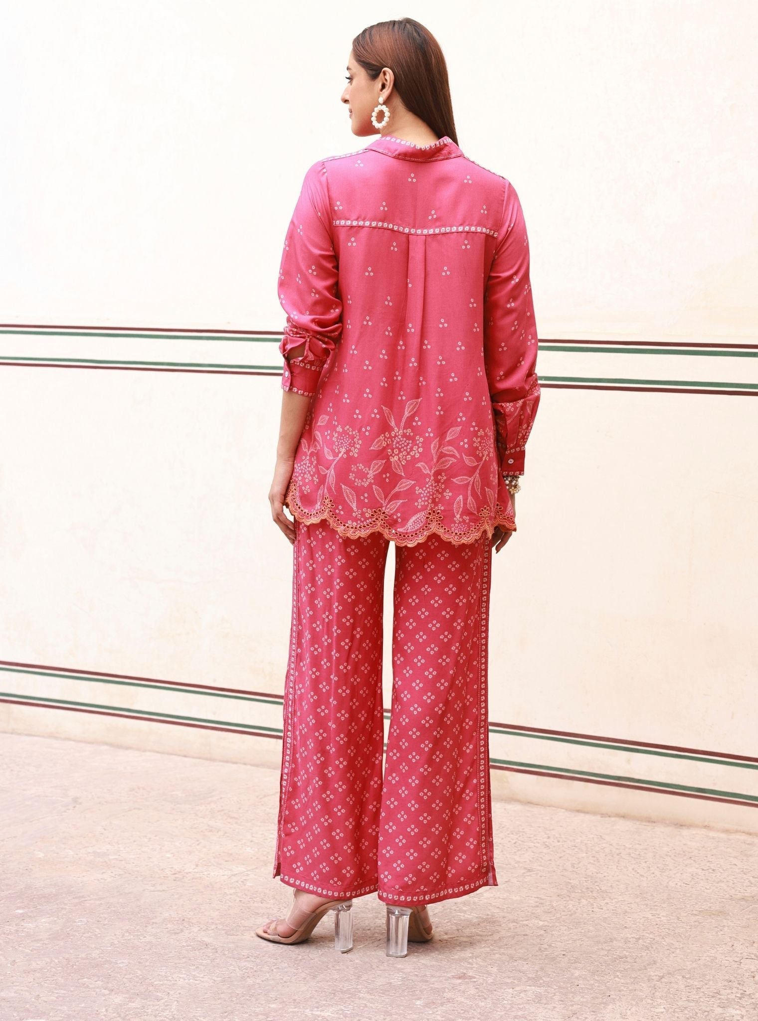 Eirene Lawn Printed Fuschia Co-ord Set