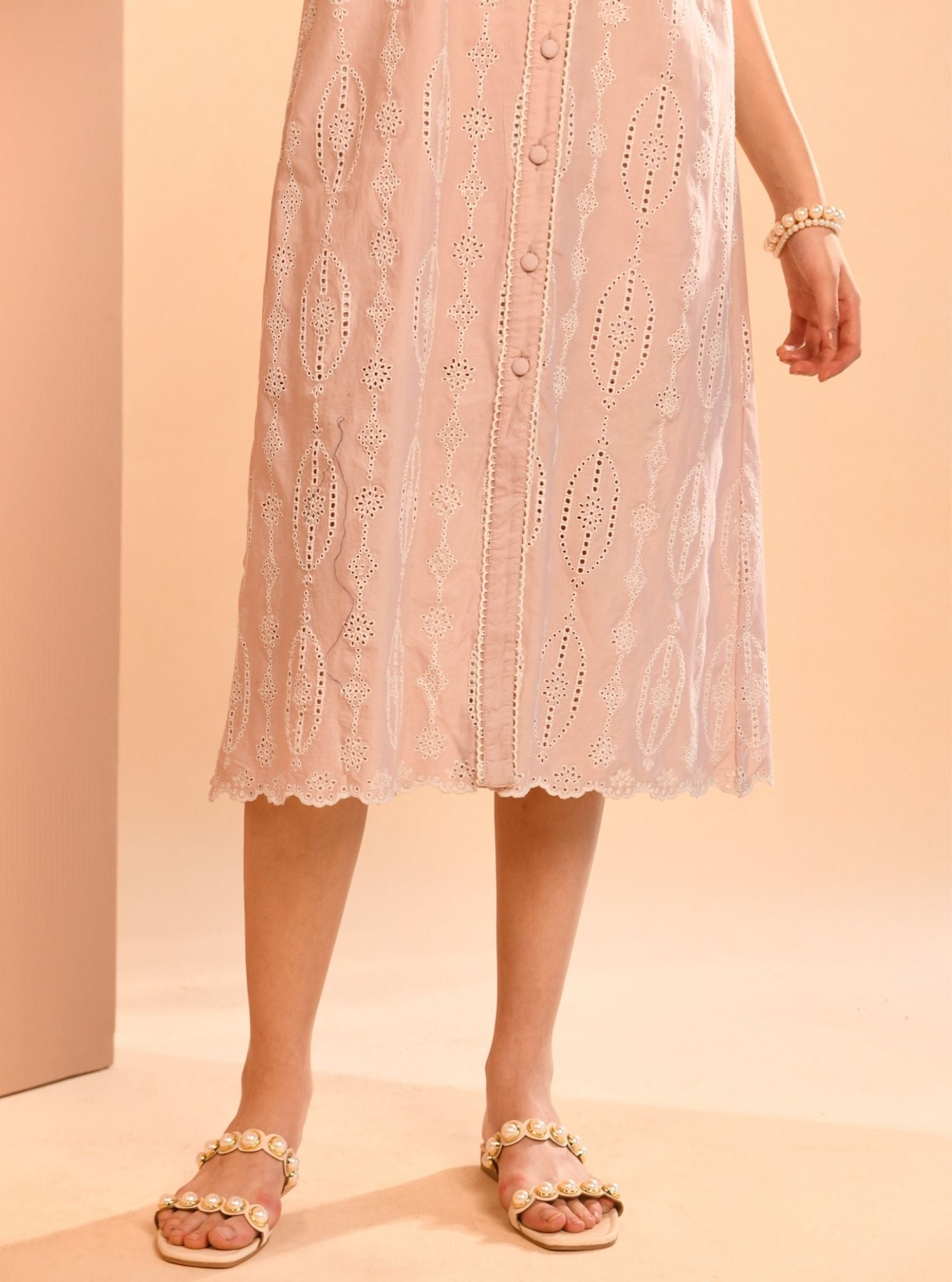 Rosaria Cotton Dusty Pink Long Dress