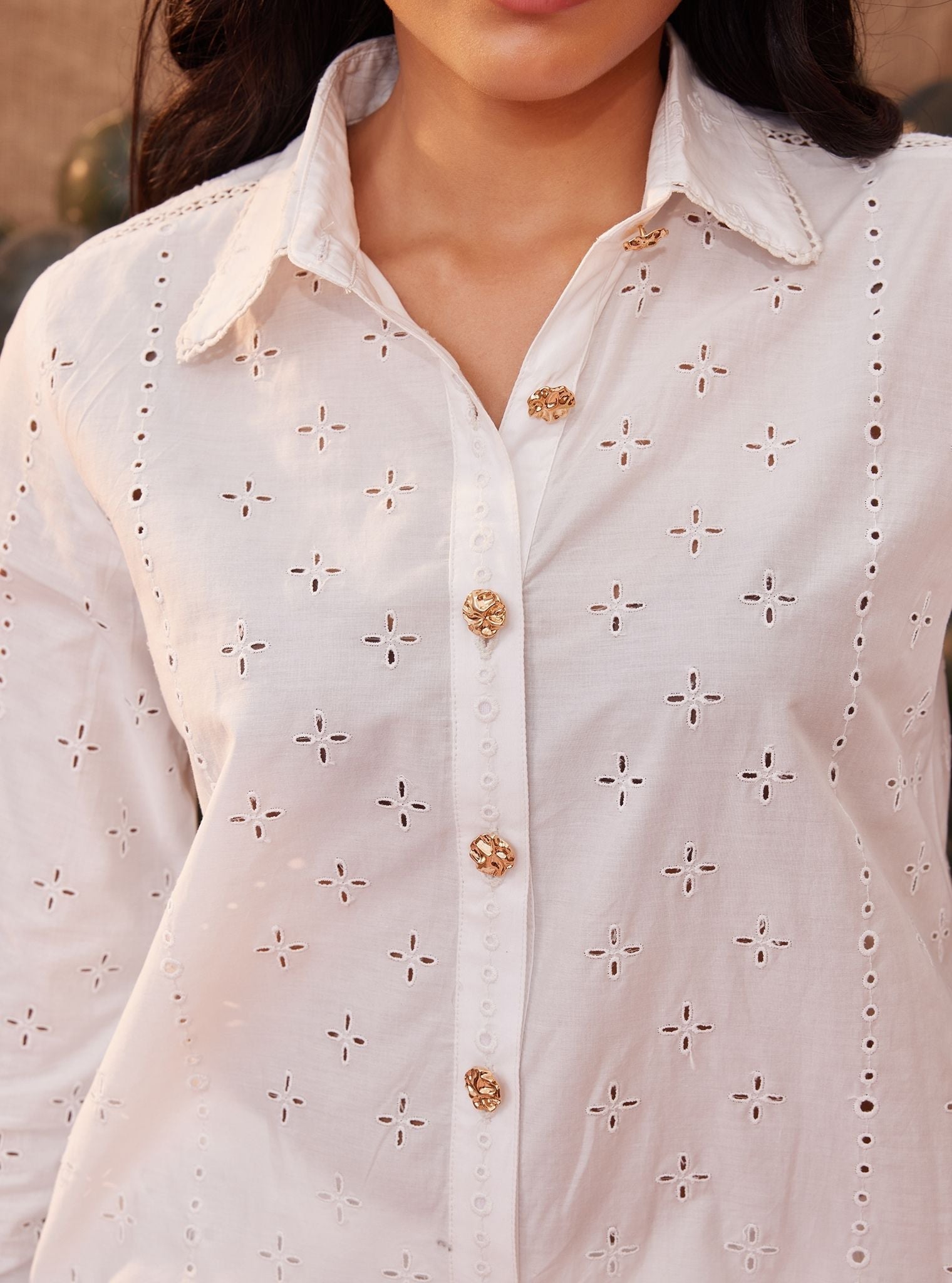 Inaya Cotton White Co-ord Set