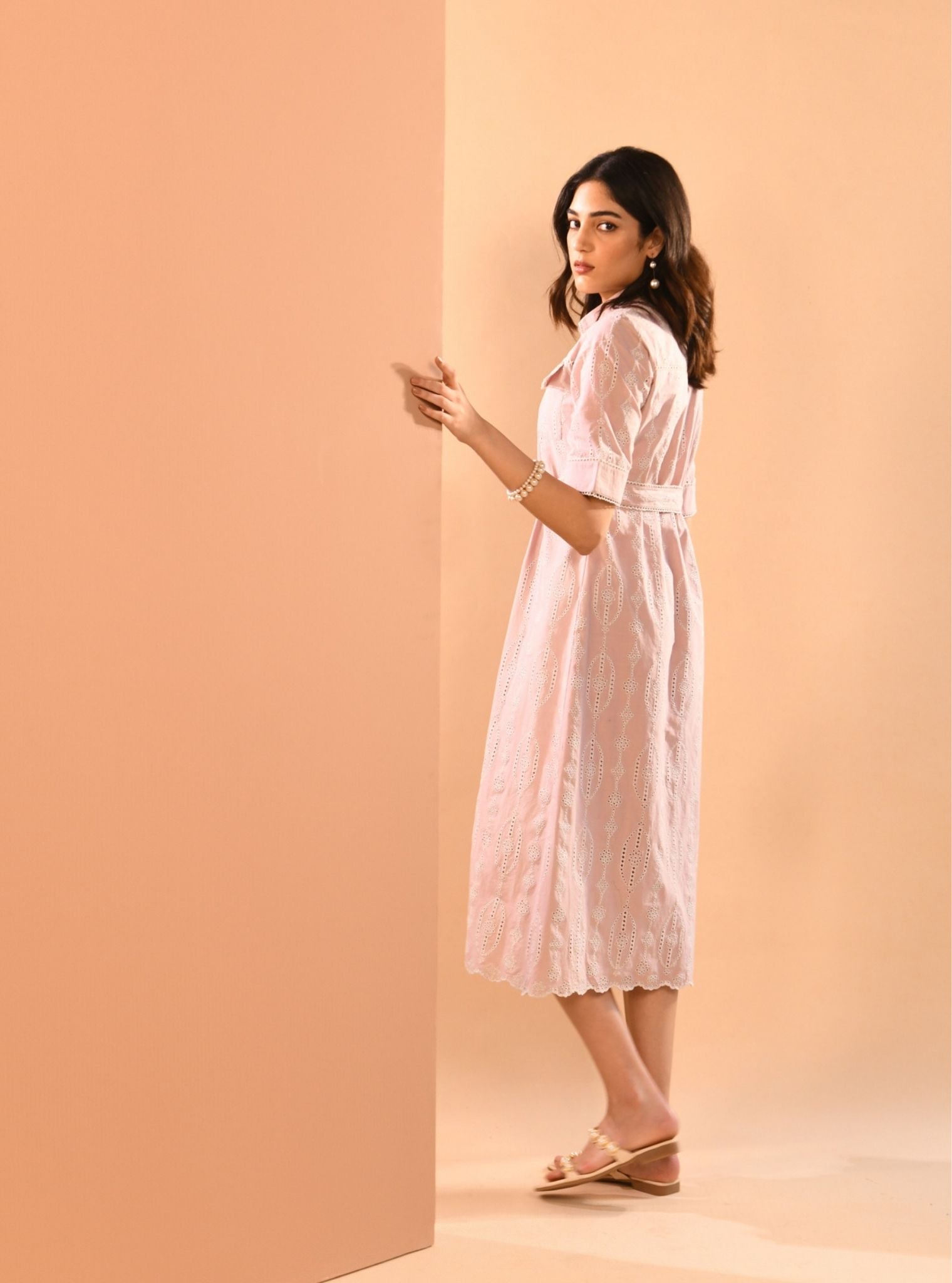 Rosaria Cotton Dusty Pink Long Dress