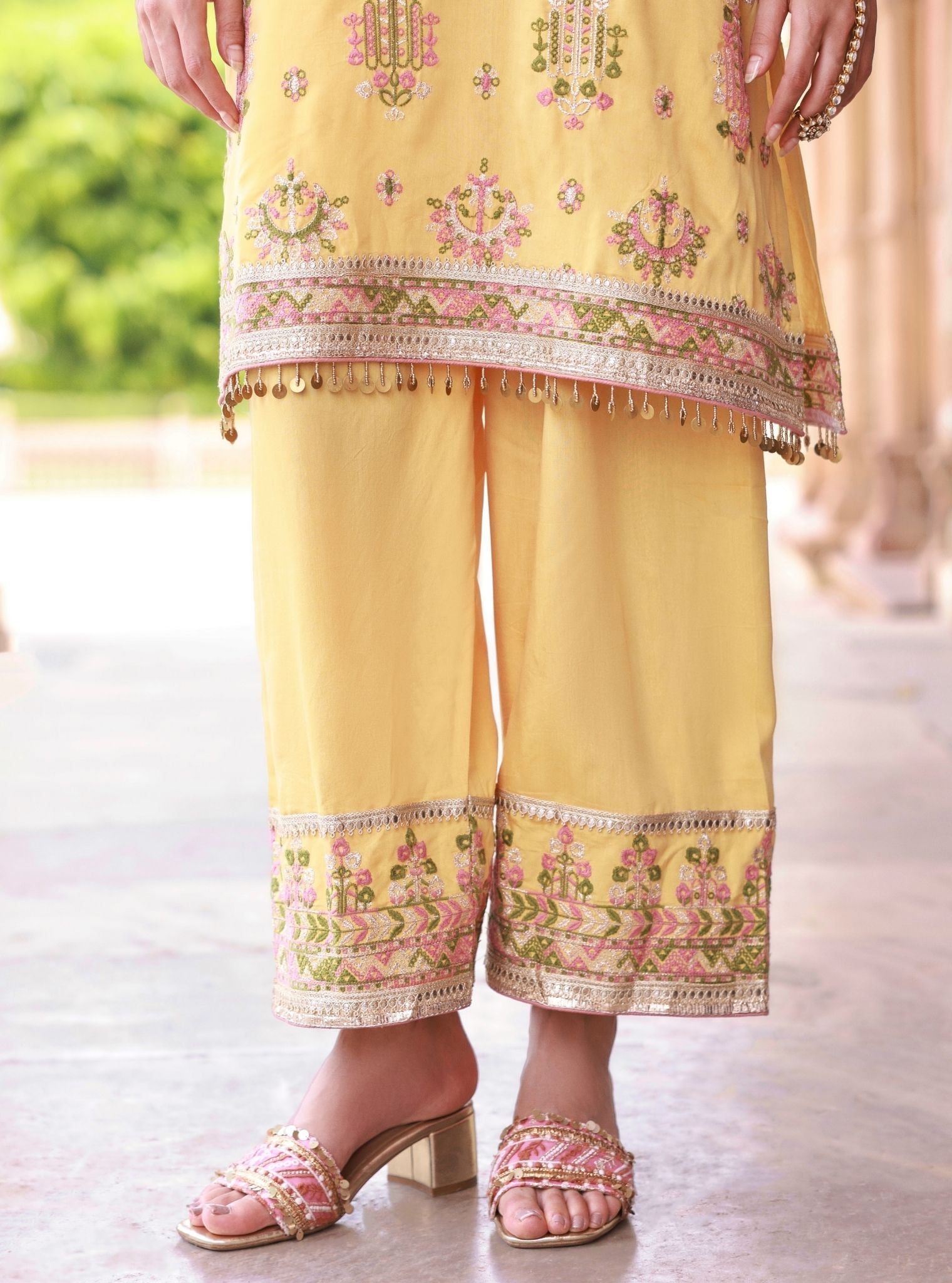 Noreya Lawn Mustard Kurta With Farshi Salwar