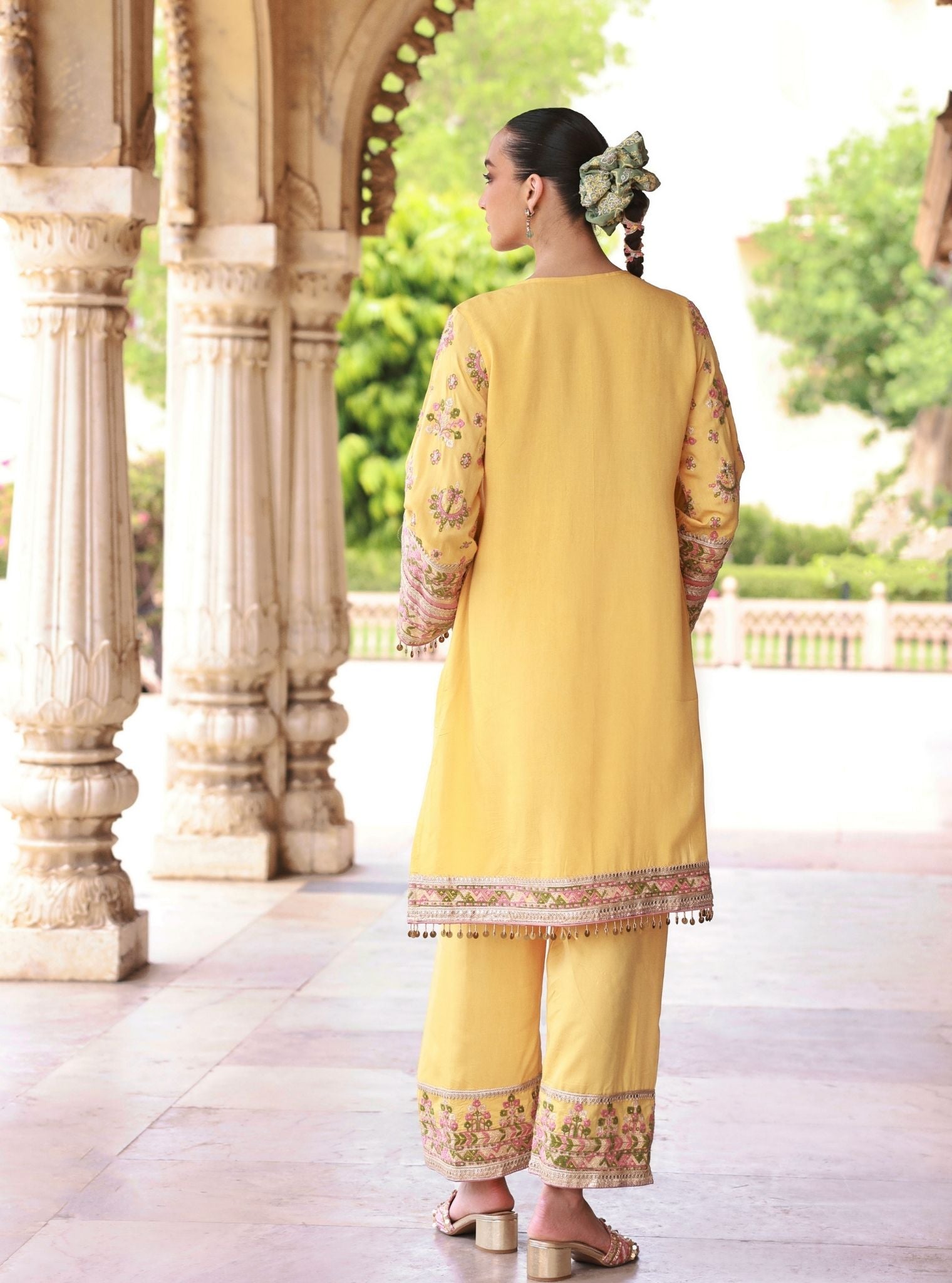 Noreya Lawn Mustard Kurta With Farshi Salwar