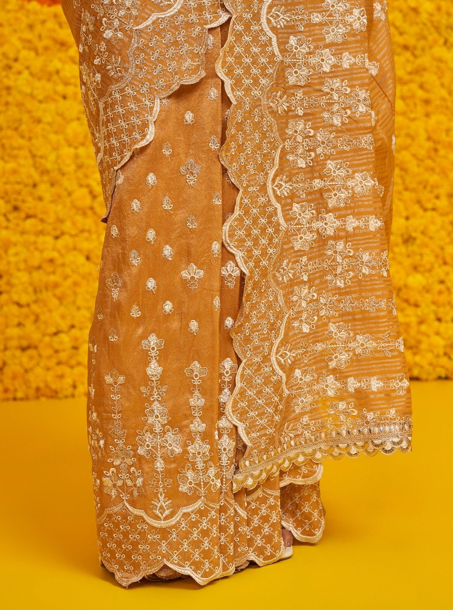 Khairiyat Banarsi + Royal Tissue Mustard Saree