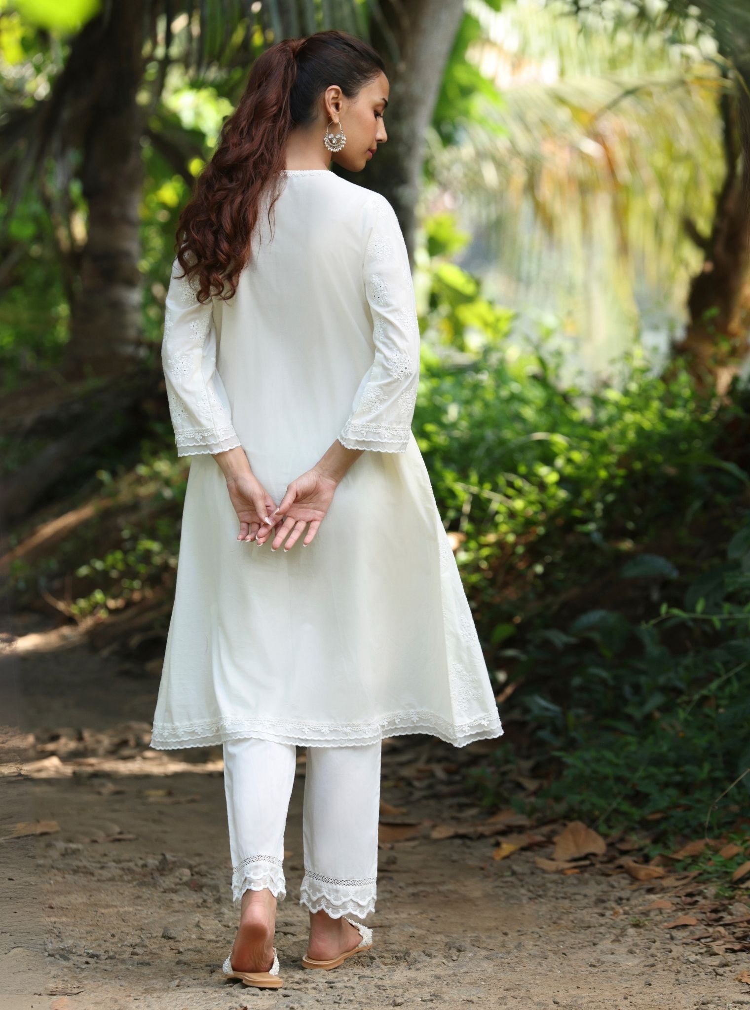 Sira Supima Cotton Stak White Kurta With Yara Pant