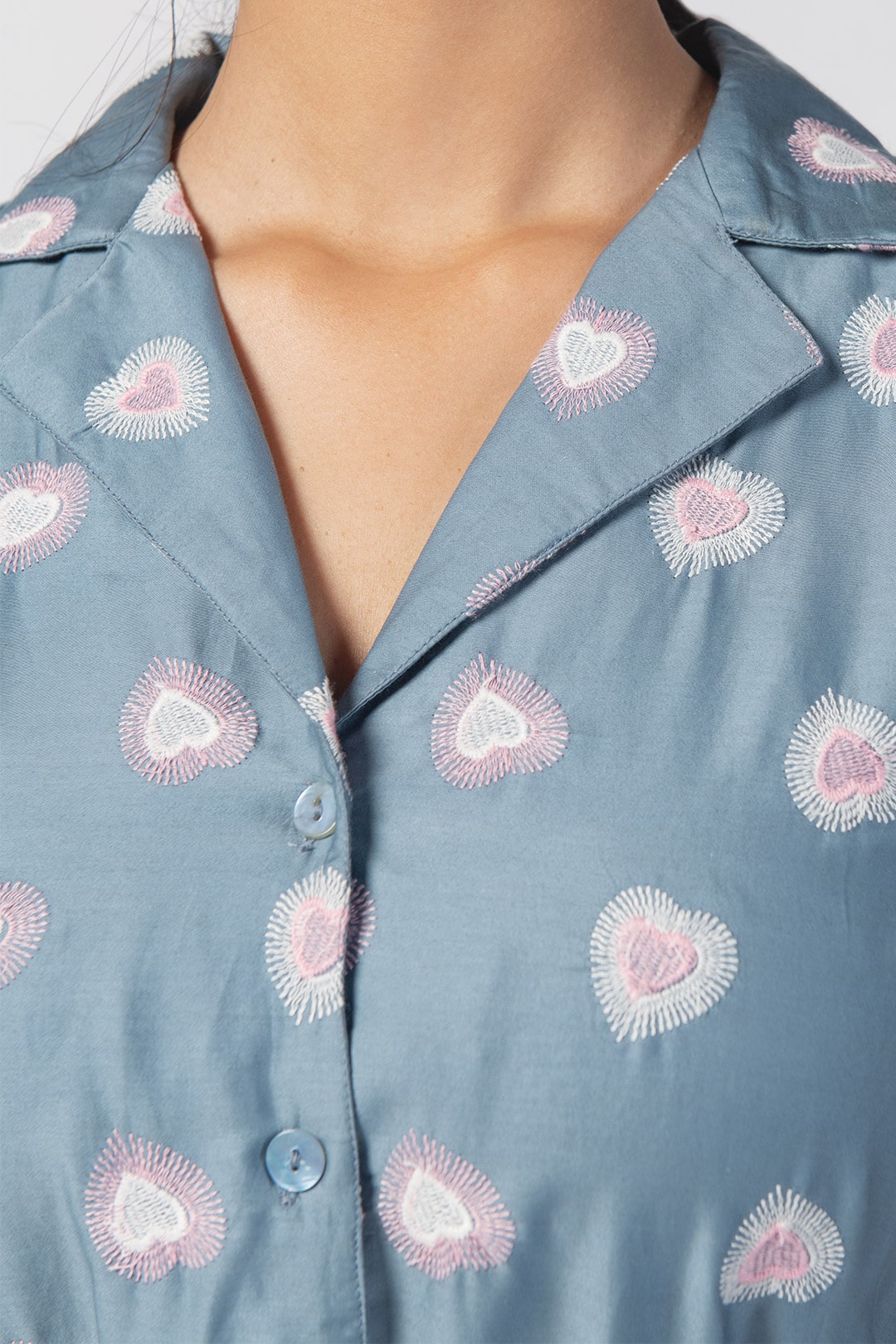 Caille Supima Cotton Blue Co-ord Set