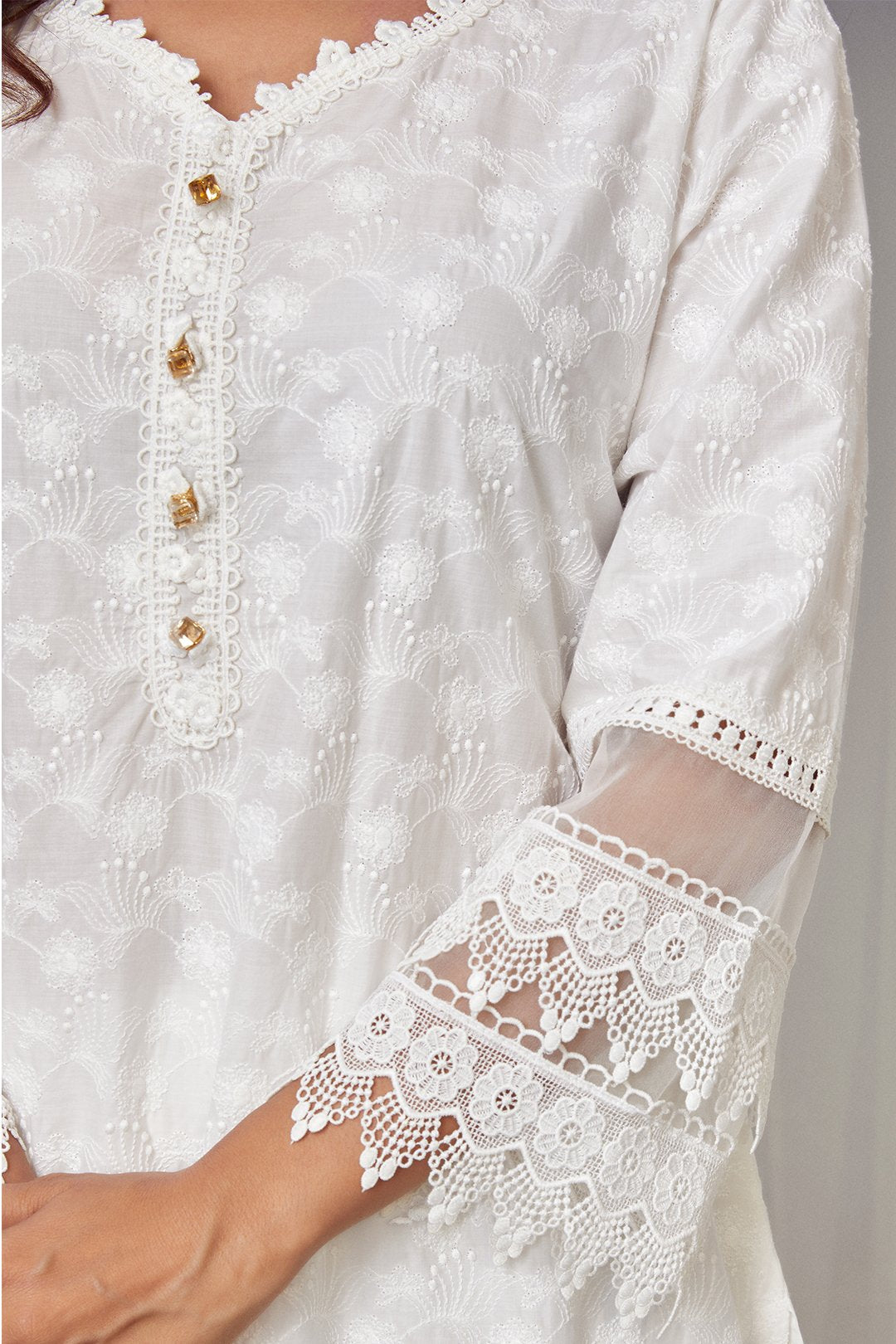 Ivy Supima Cotton White Kurta Set