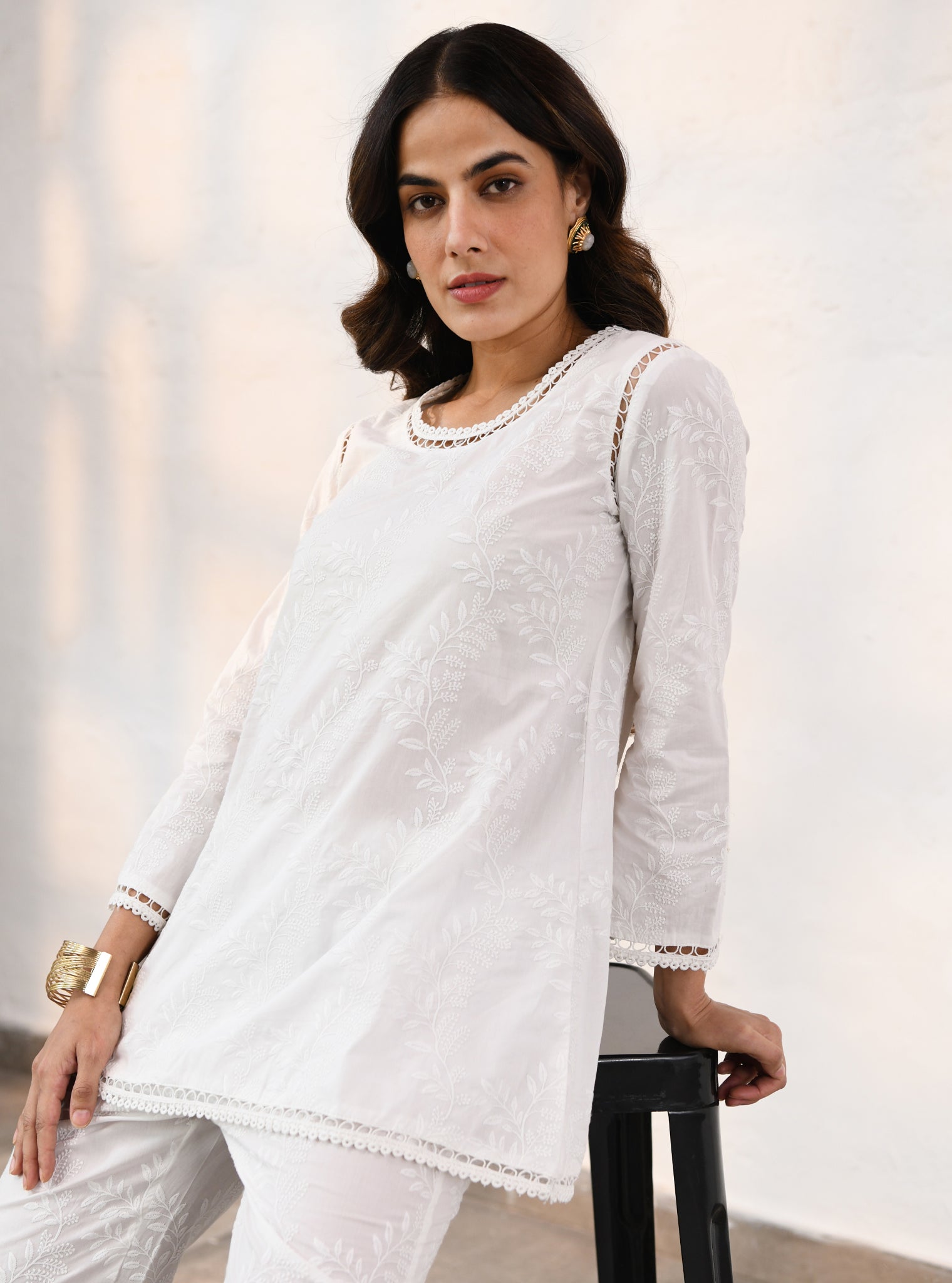 Milton Cotton White Co-ord Set