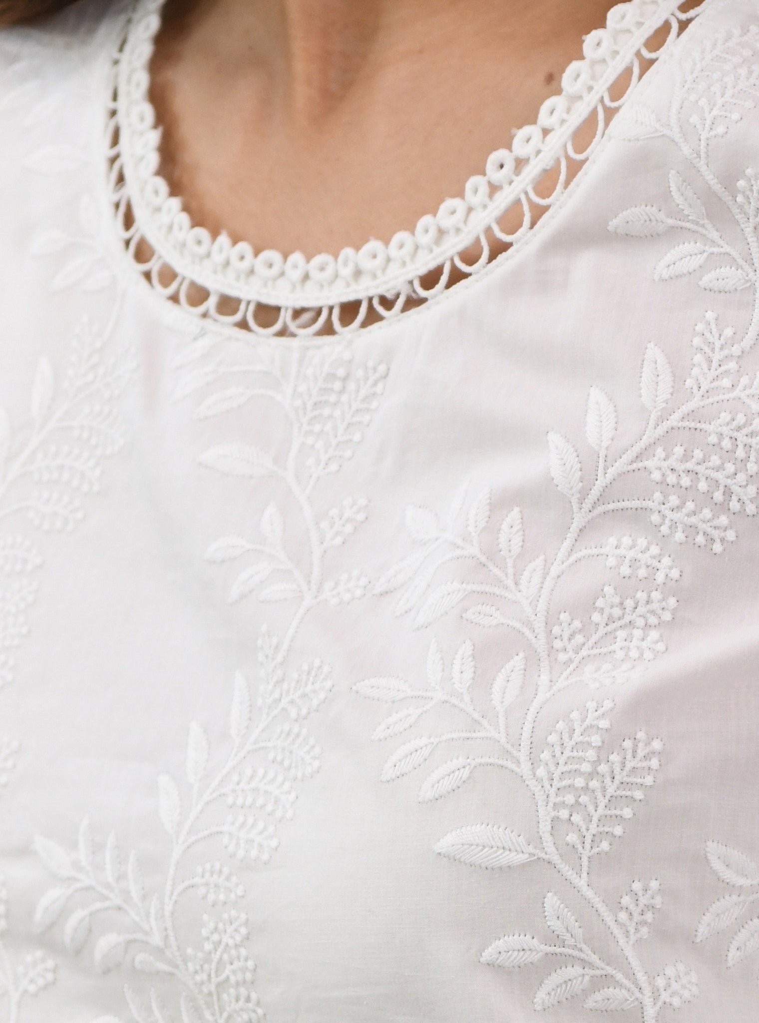 Milton Cotton White Co-ord Set