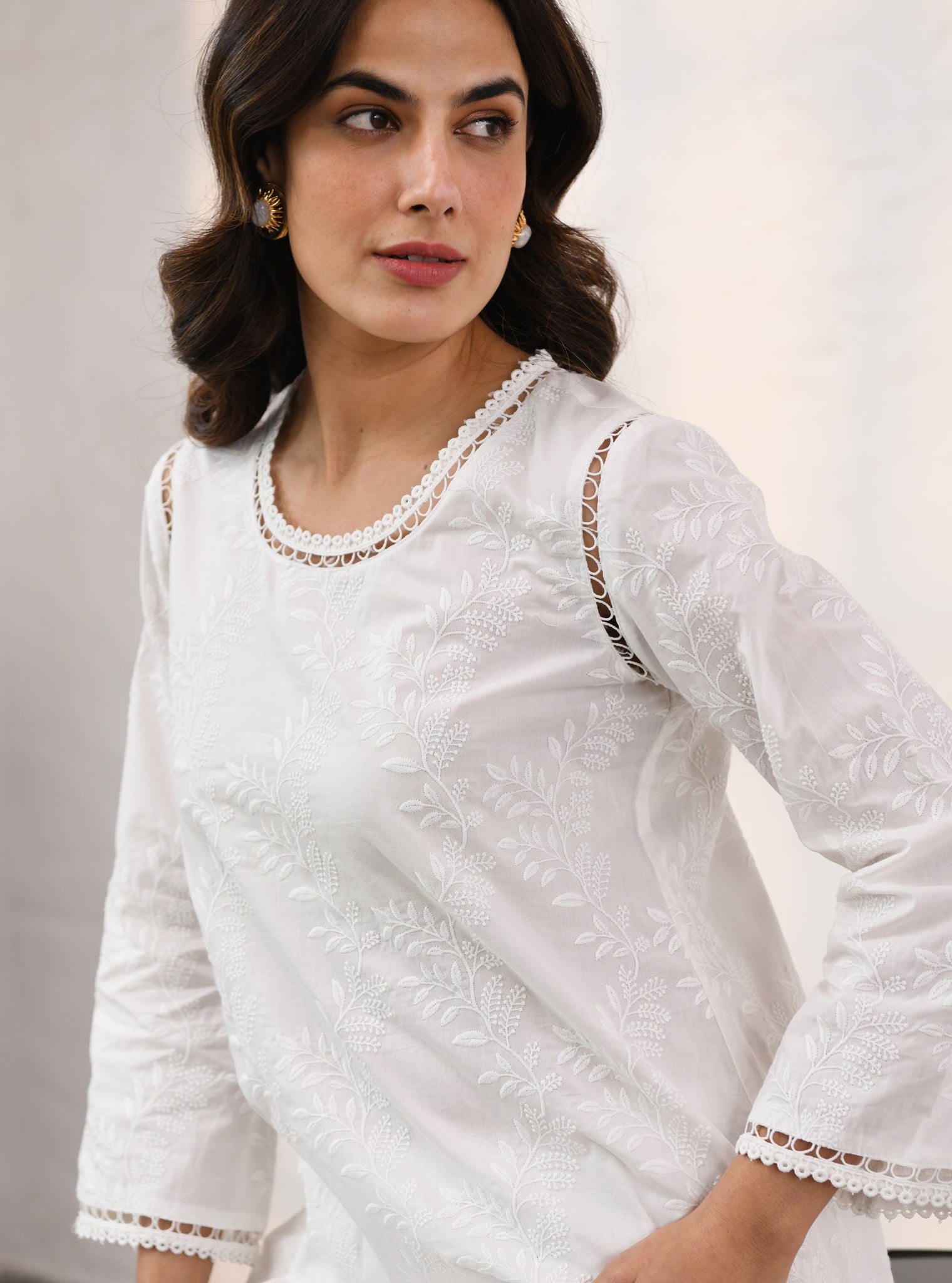 Milton Cotton White Co-ord Set