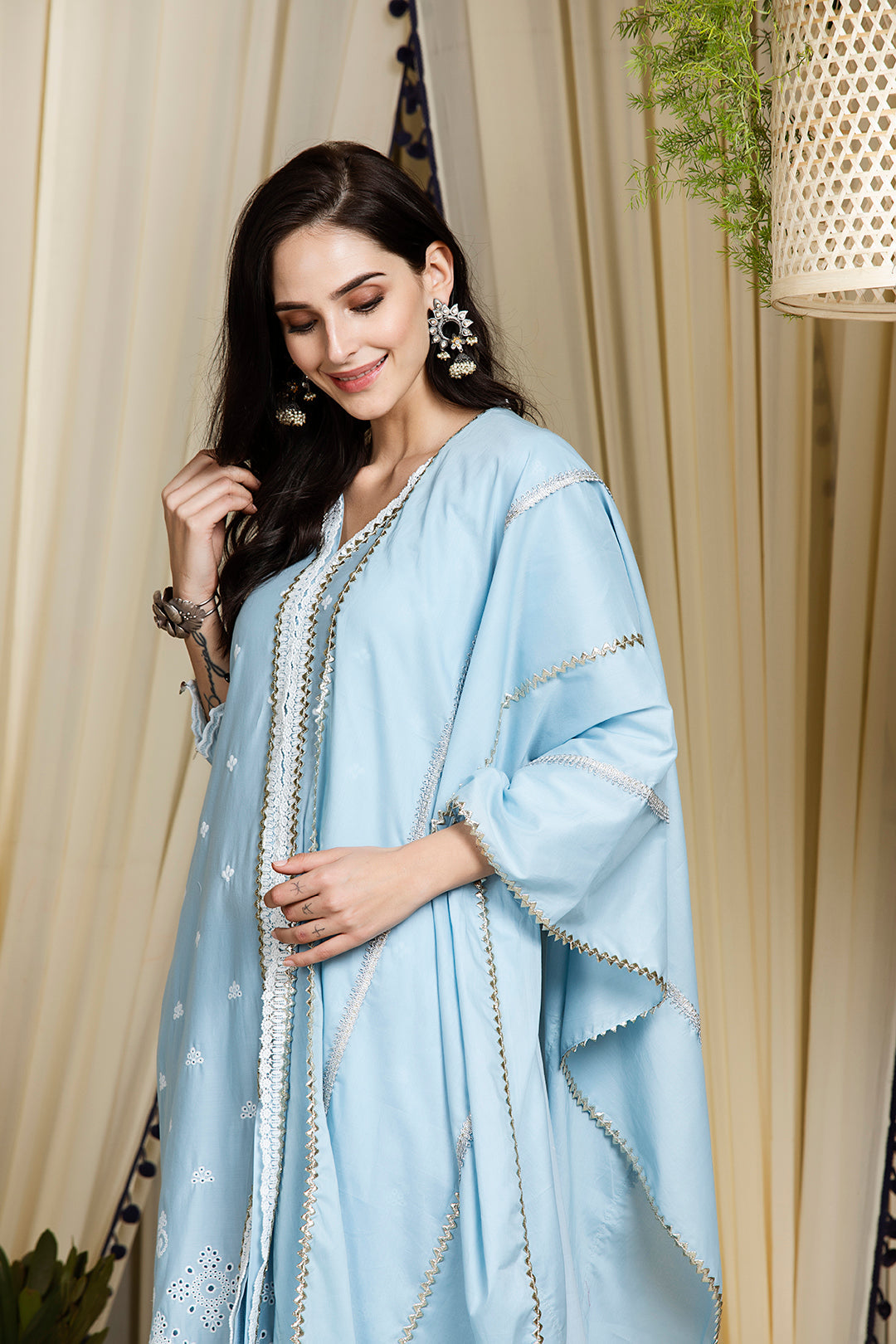 Mulmul Cotton Ophelia kurta With Ophelia Palazzo