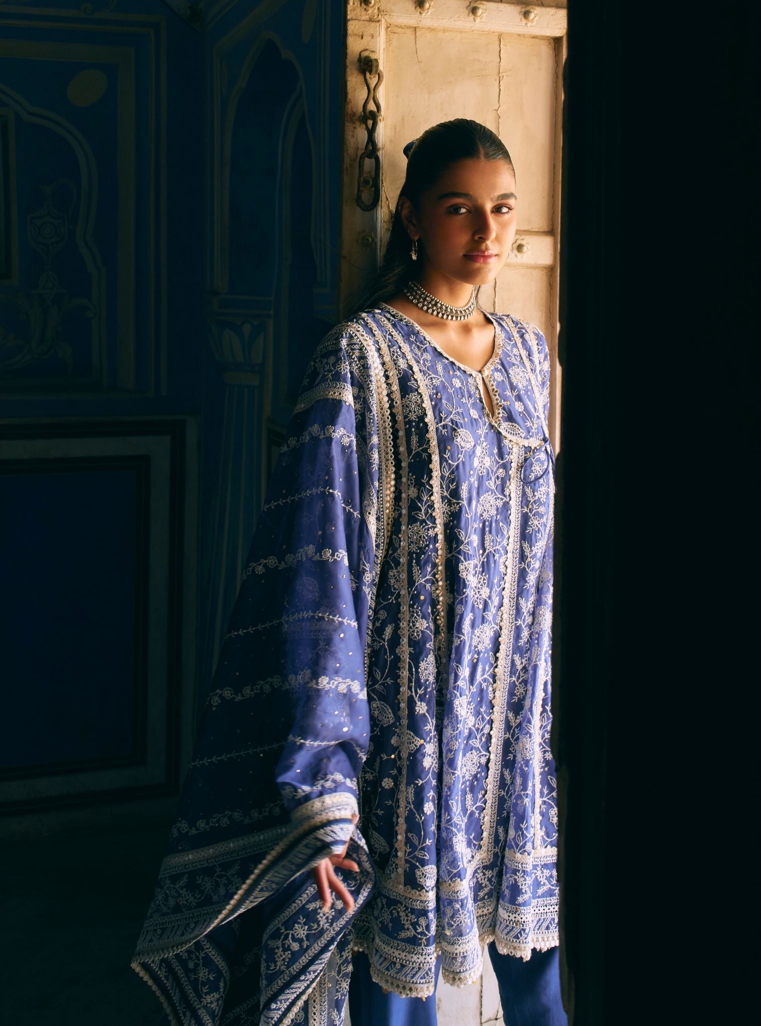 Anmika Organza Navy Kurta Set