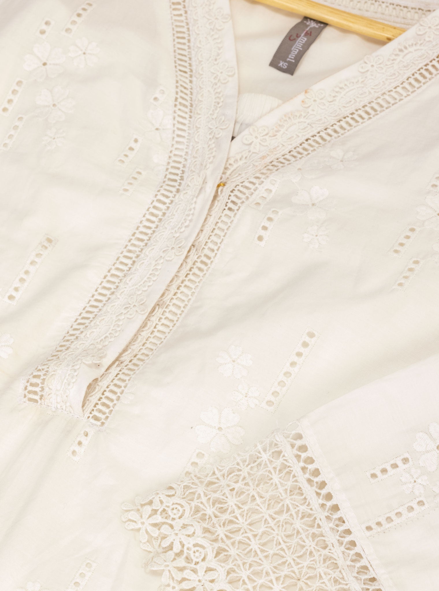 Mulmul Supima Cotton Riwa White Kurta
