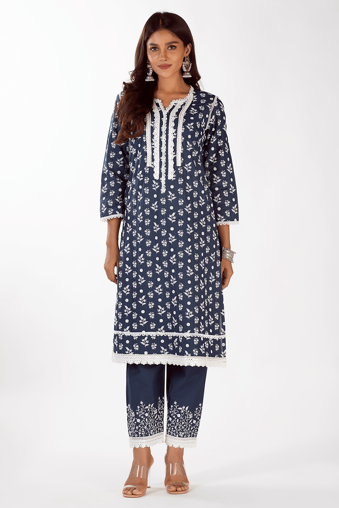 Mulmul Supima Cotton Sierra Navy Kurta