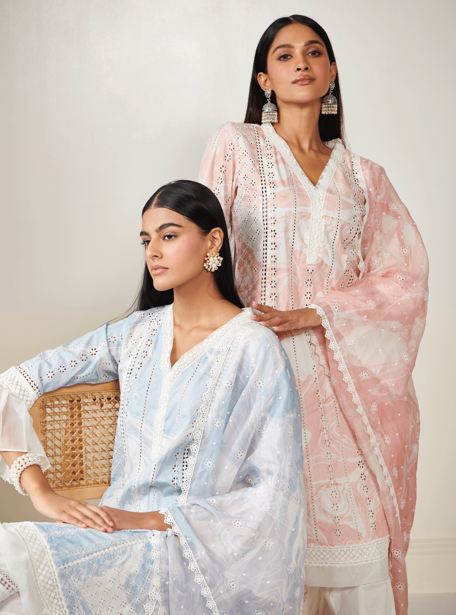 Ollin Supima Cotton Blue Kurta Set