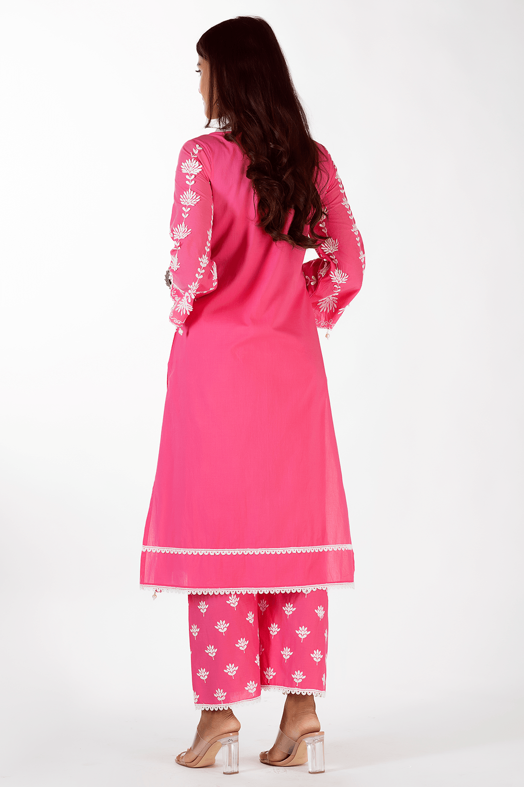 Mulmul Supima Cotton Zaira Fuchsia Palazzo