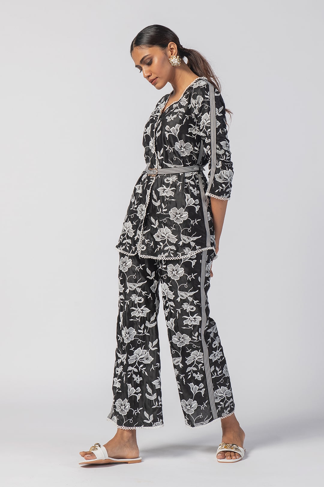 Mulmul Cupro Caroline Black Pant