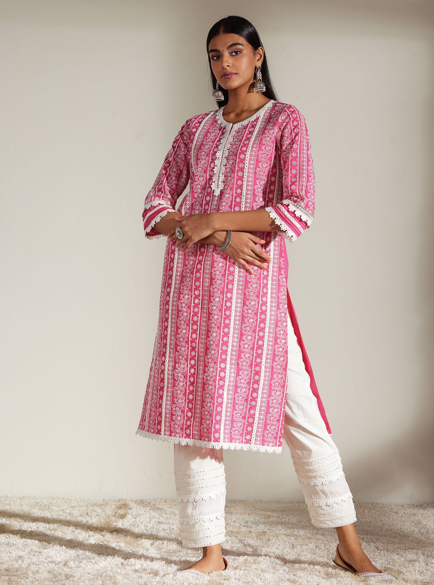 Patricia Supima Cotton Pink Kurta Set