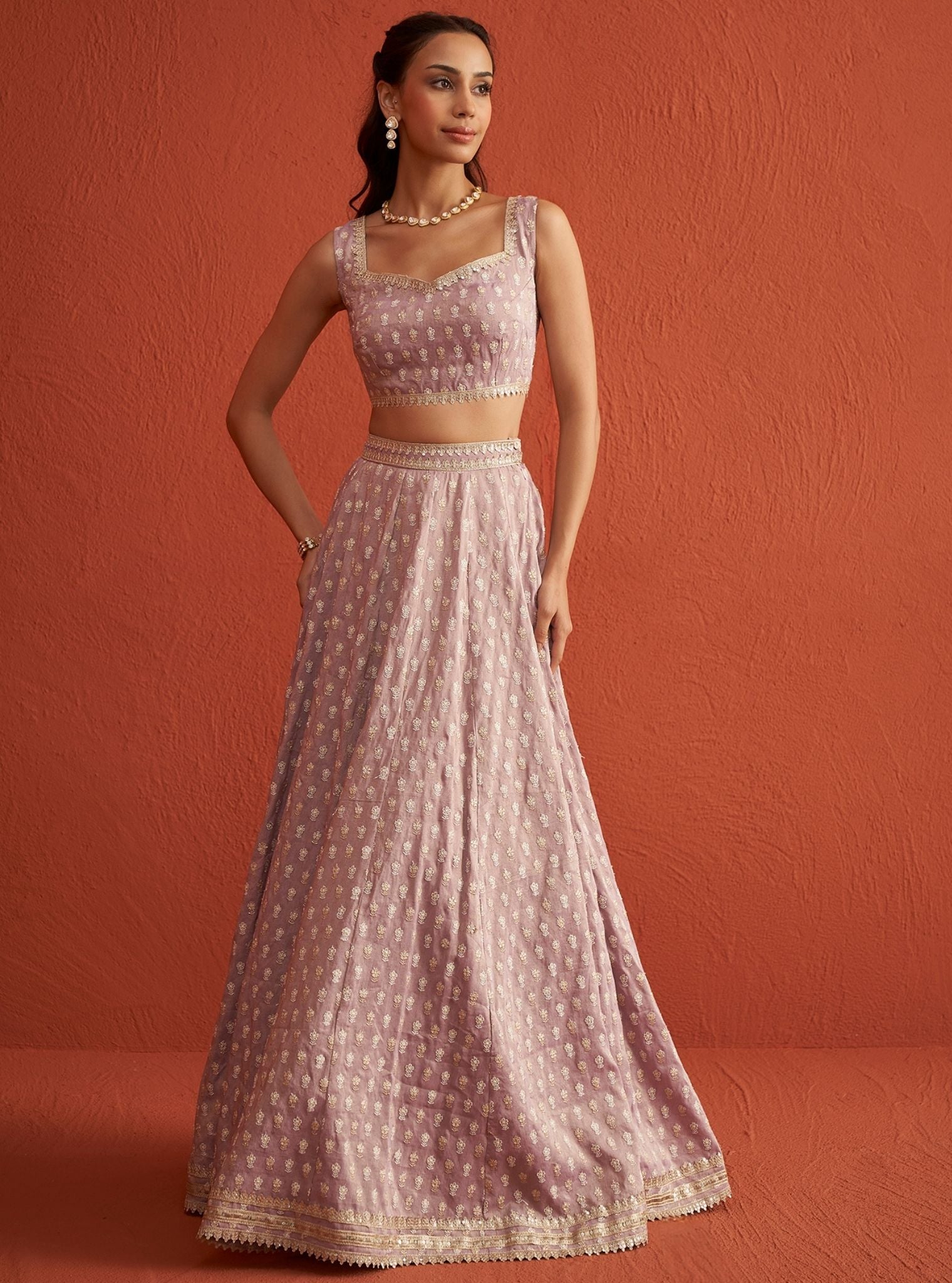 Mulmul Organza Heeriye Lilac Dupatta