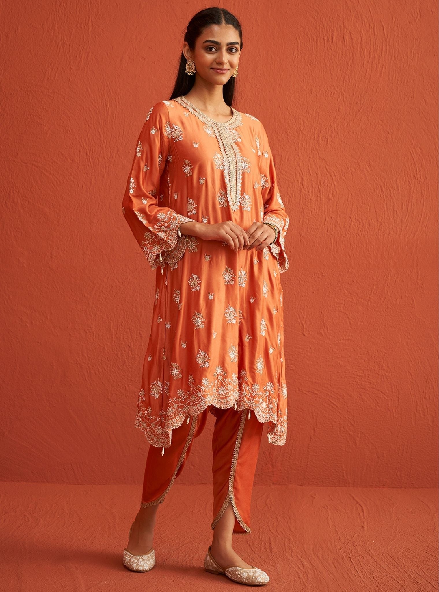 Kangna Cupro Satin Burnt Orange Pant