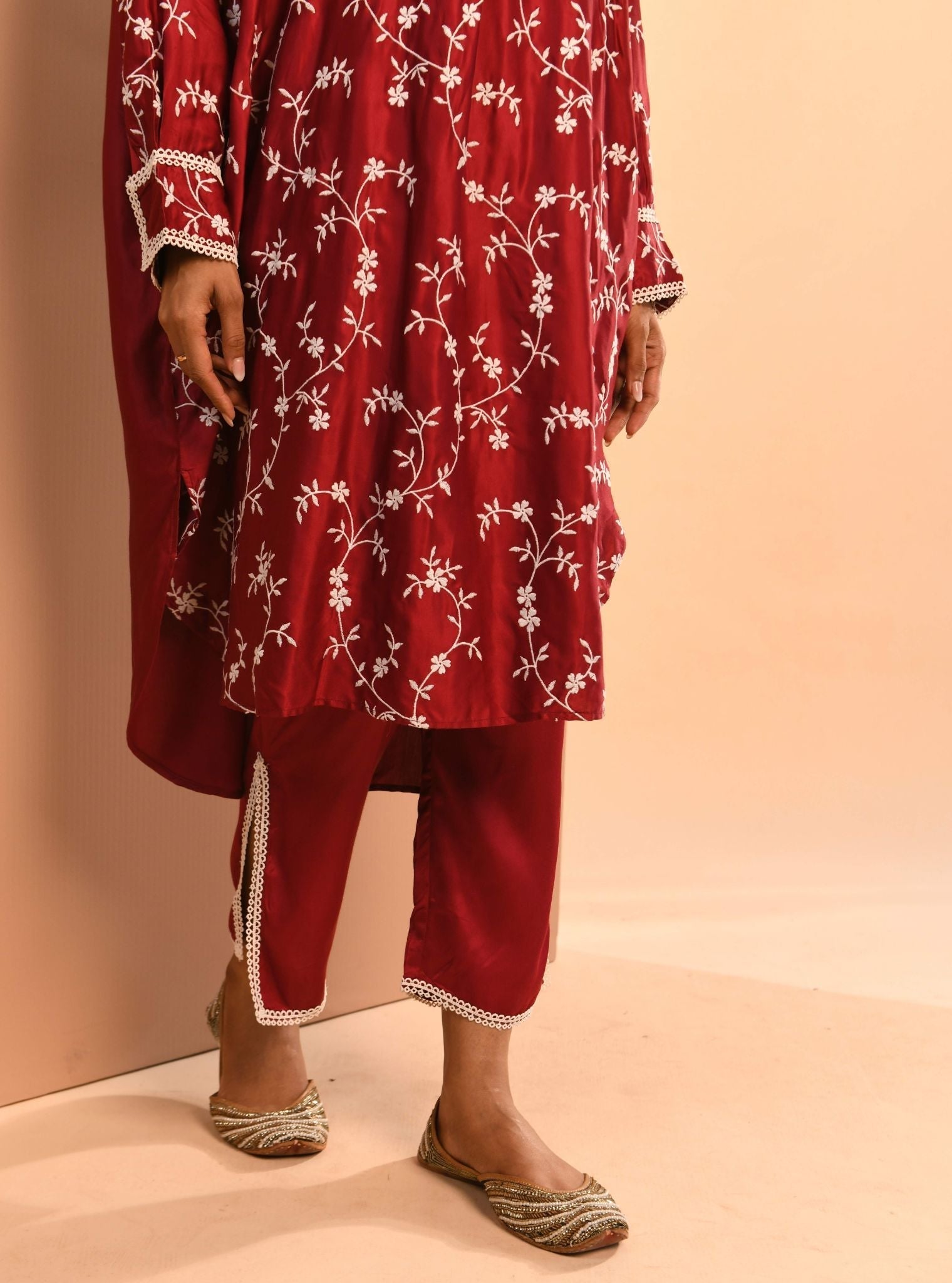 Mulmul Cupro Pheme Wine Pant