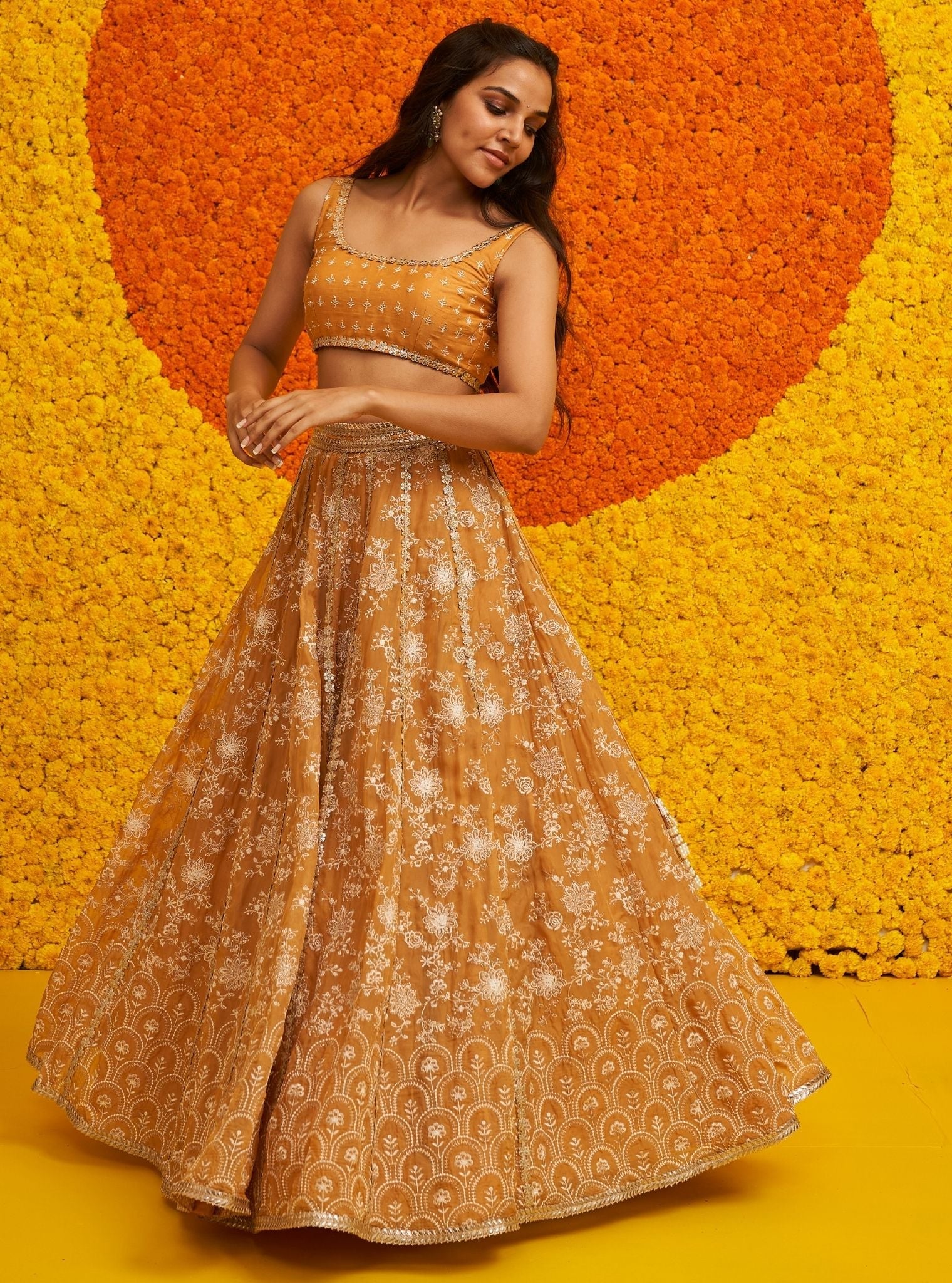 Mulmul Organza Saiyaara Mustard Dupatta