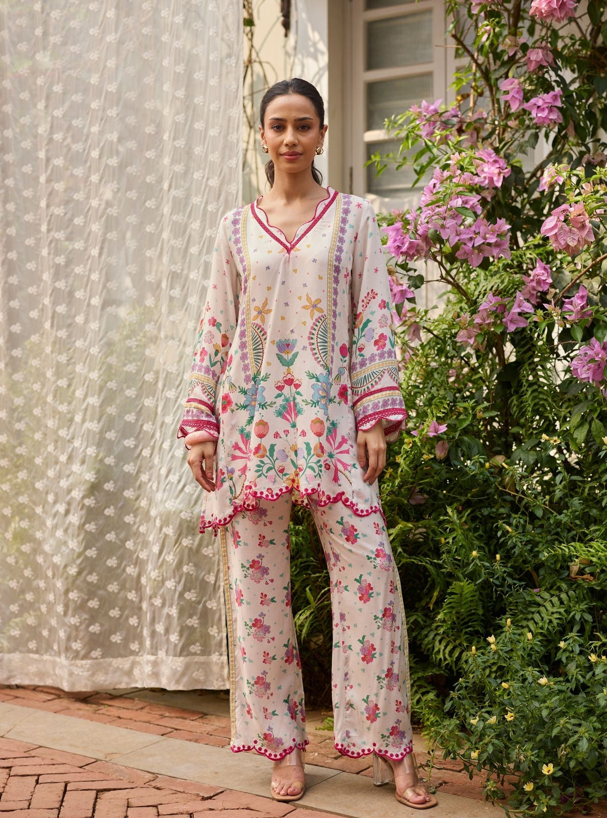 Easha Lawn Off White Co-ord Set