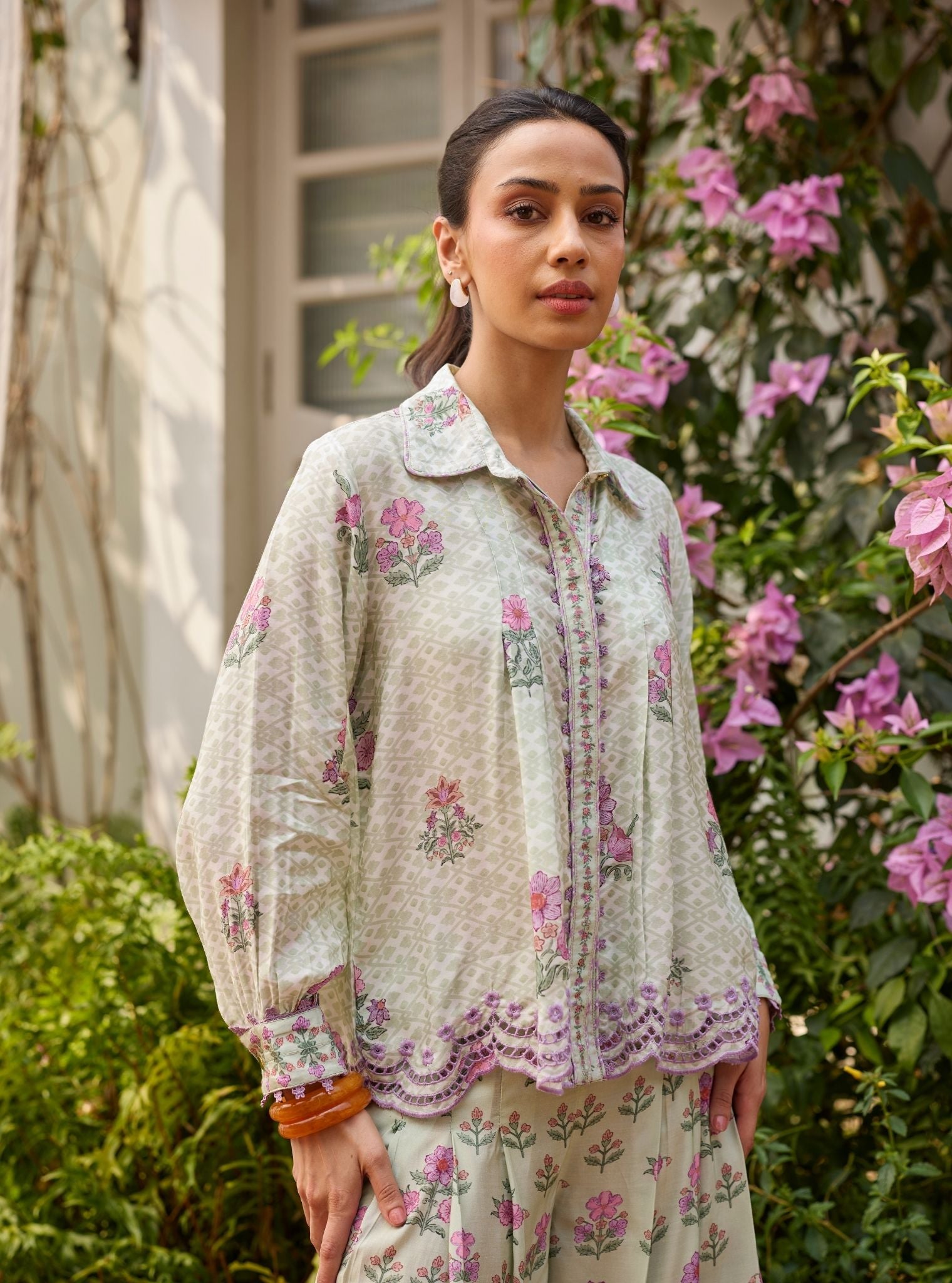 Evaya Lawn Off White Co-ord Set