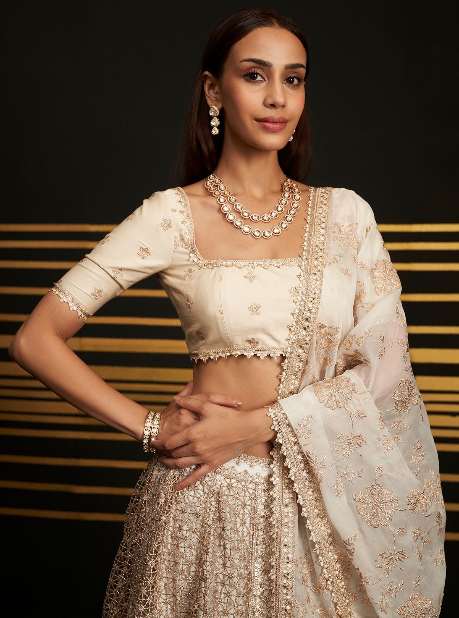Mulmul Organza Rehnuma Off White Dupatta