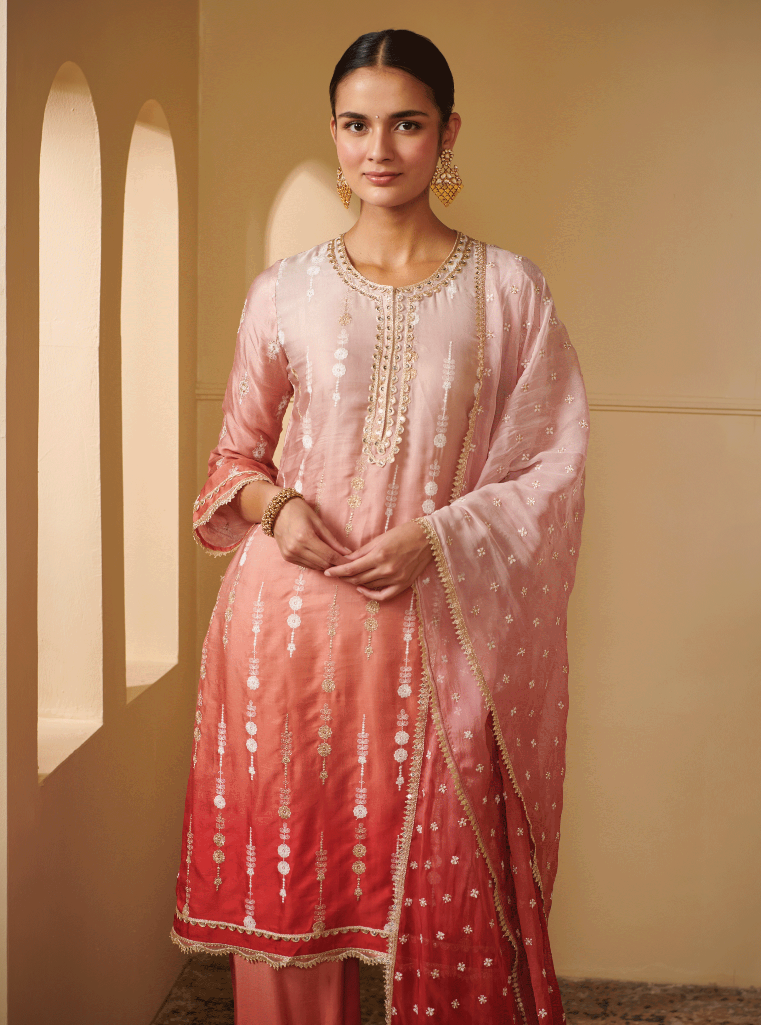 Mulmul Supima Cotton Enya Pink Dupatta