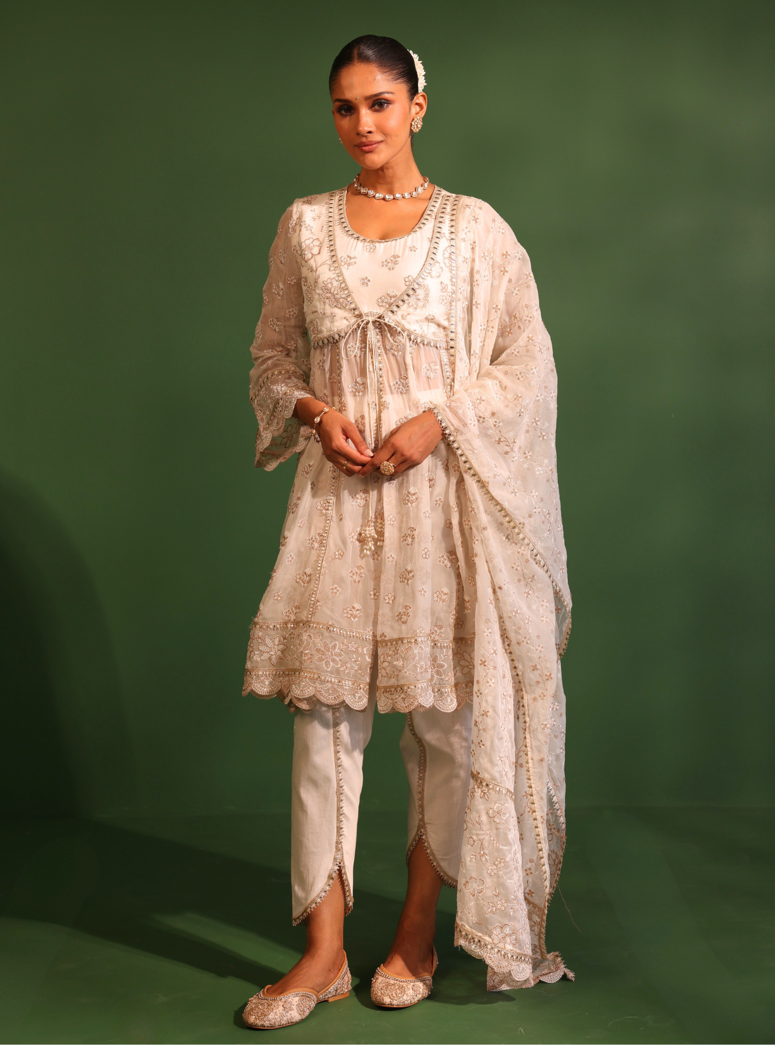 Mulmul Organza Gaatha Off White Dupatta