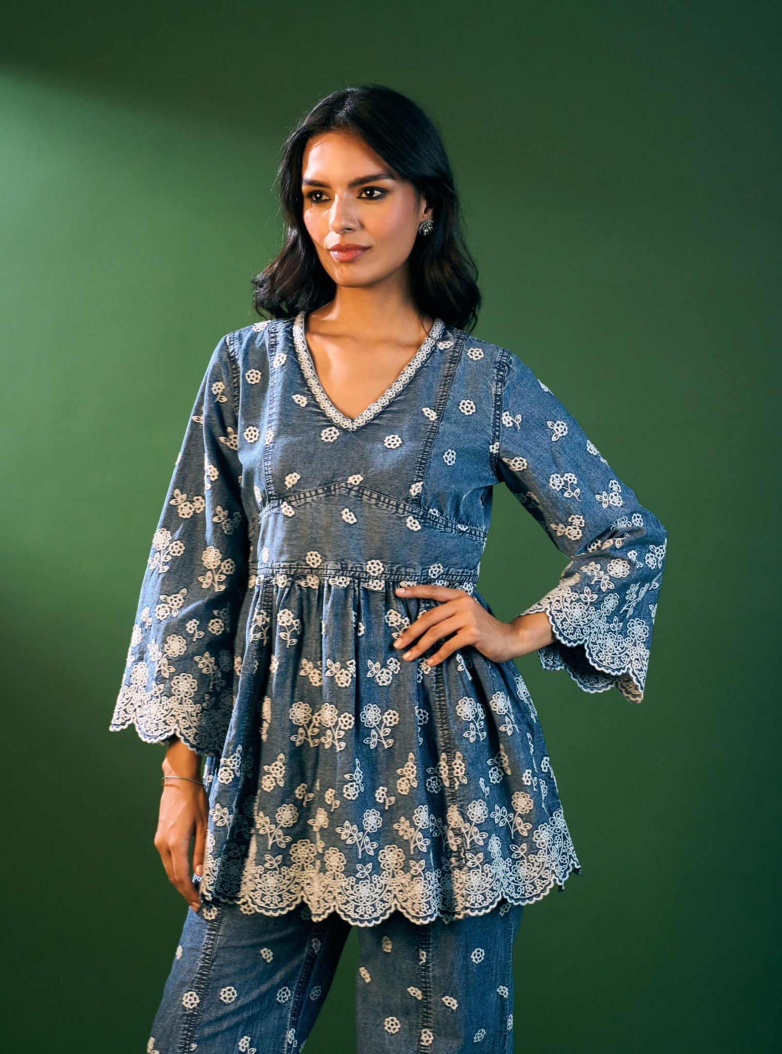 Sariona Denim Co-ord Set