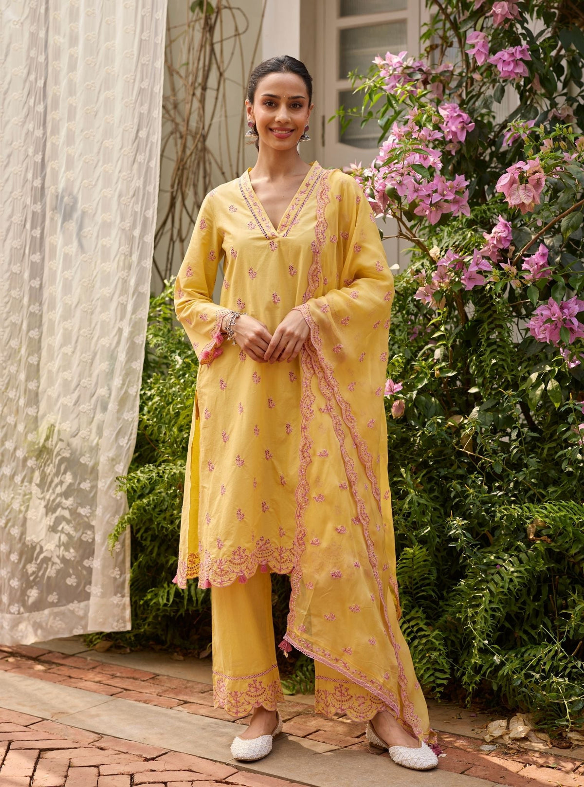 Lumae Supima Cotton Yellow Kurta Set