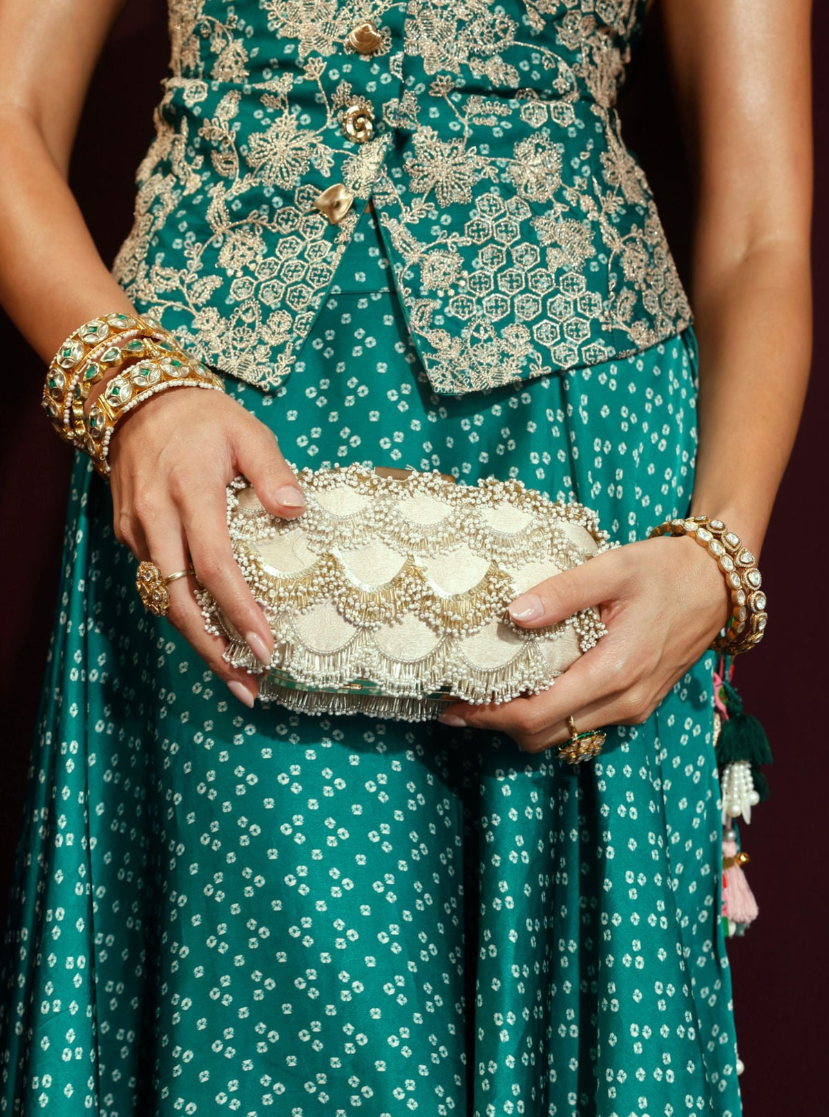 Athena Gold Clutch Bag