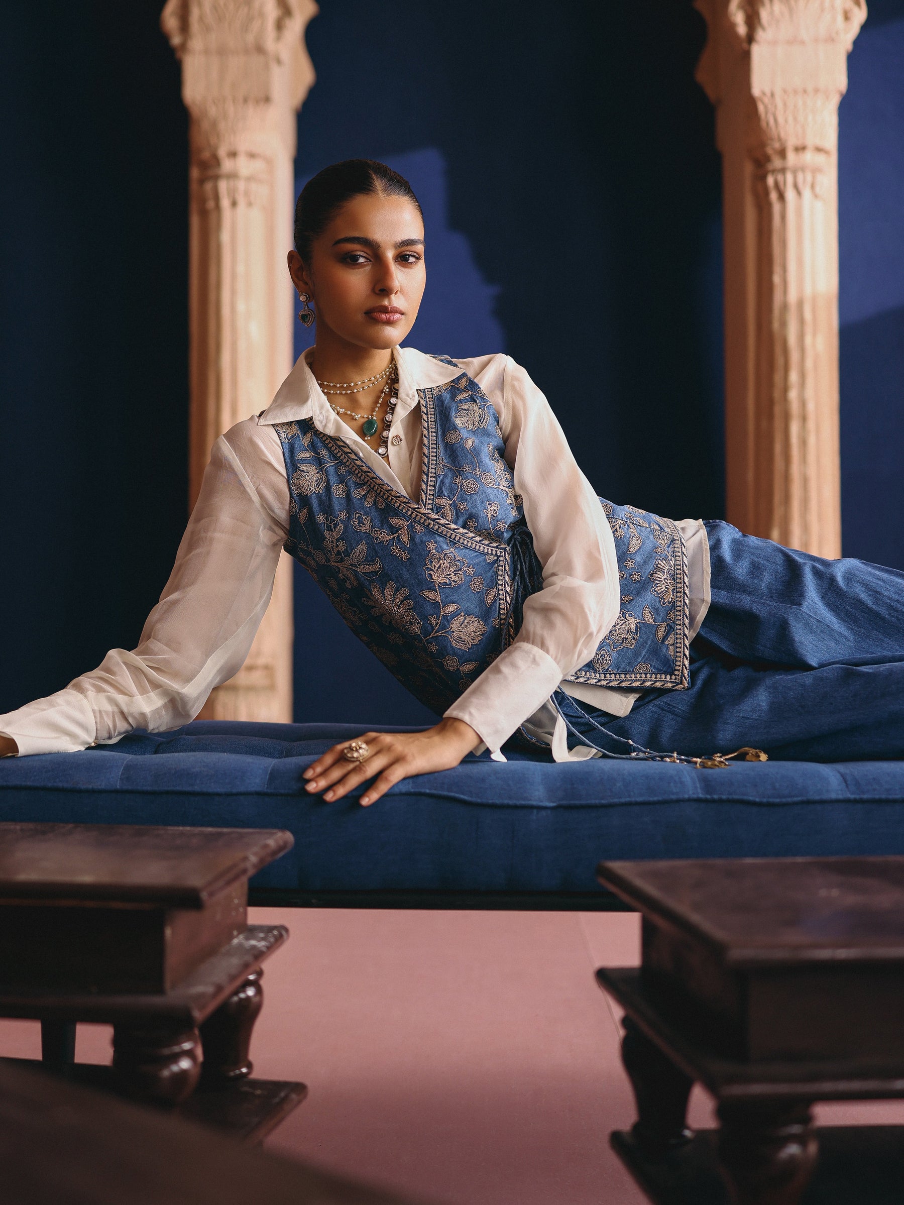 Dhuni Denim Waistcoat Co-ord Set