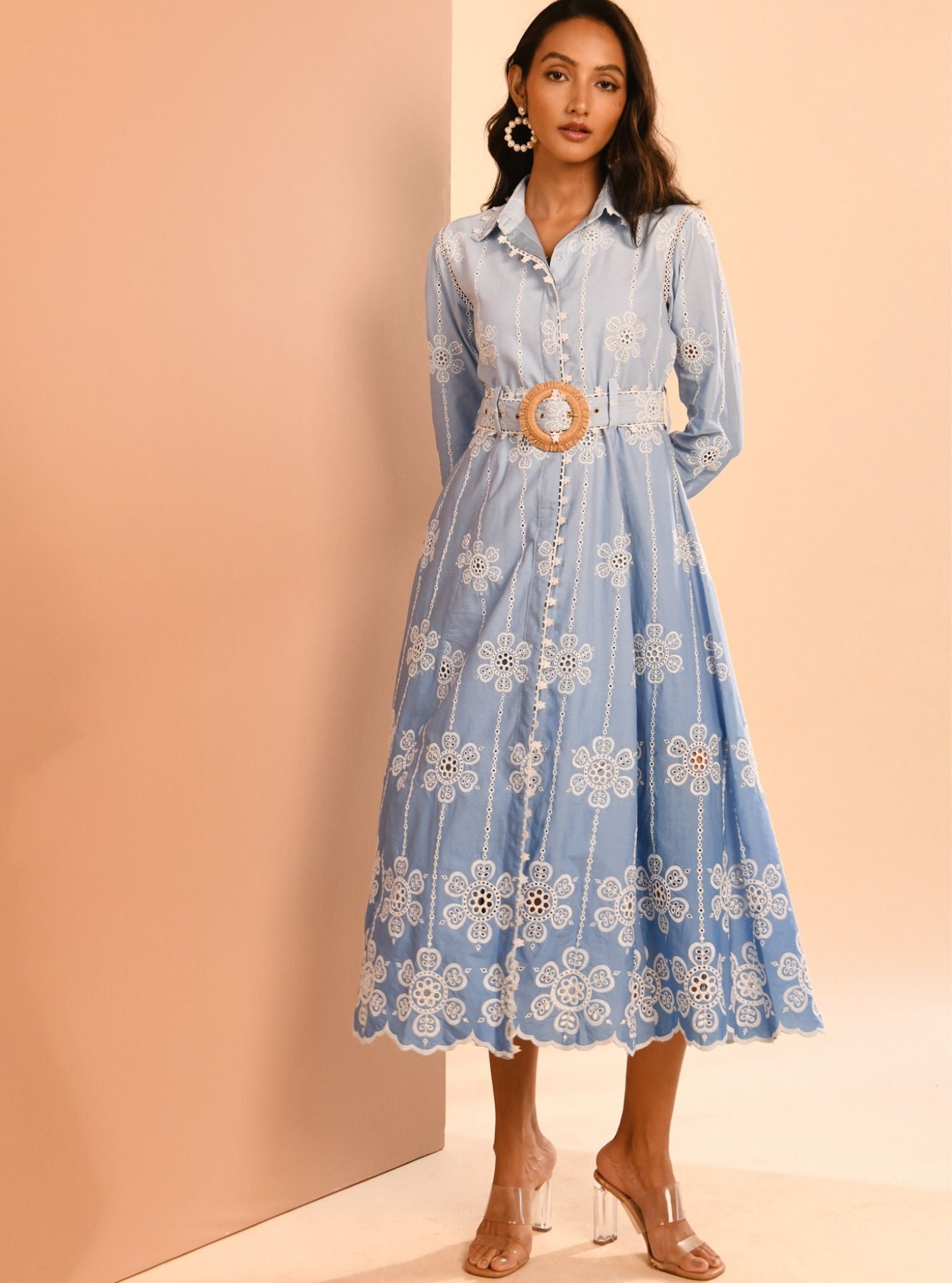Meg Ombre Cotton Blue Dress