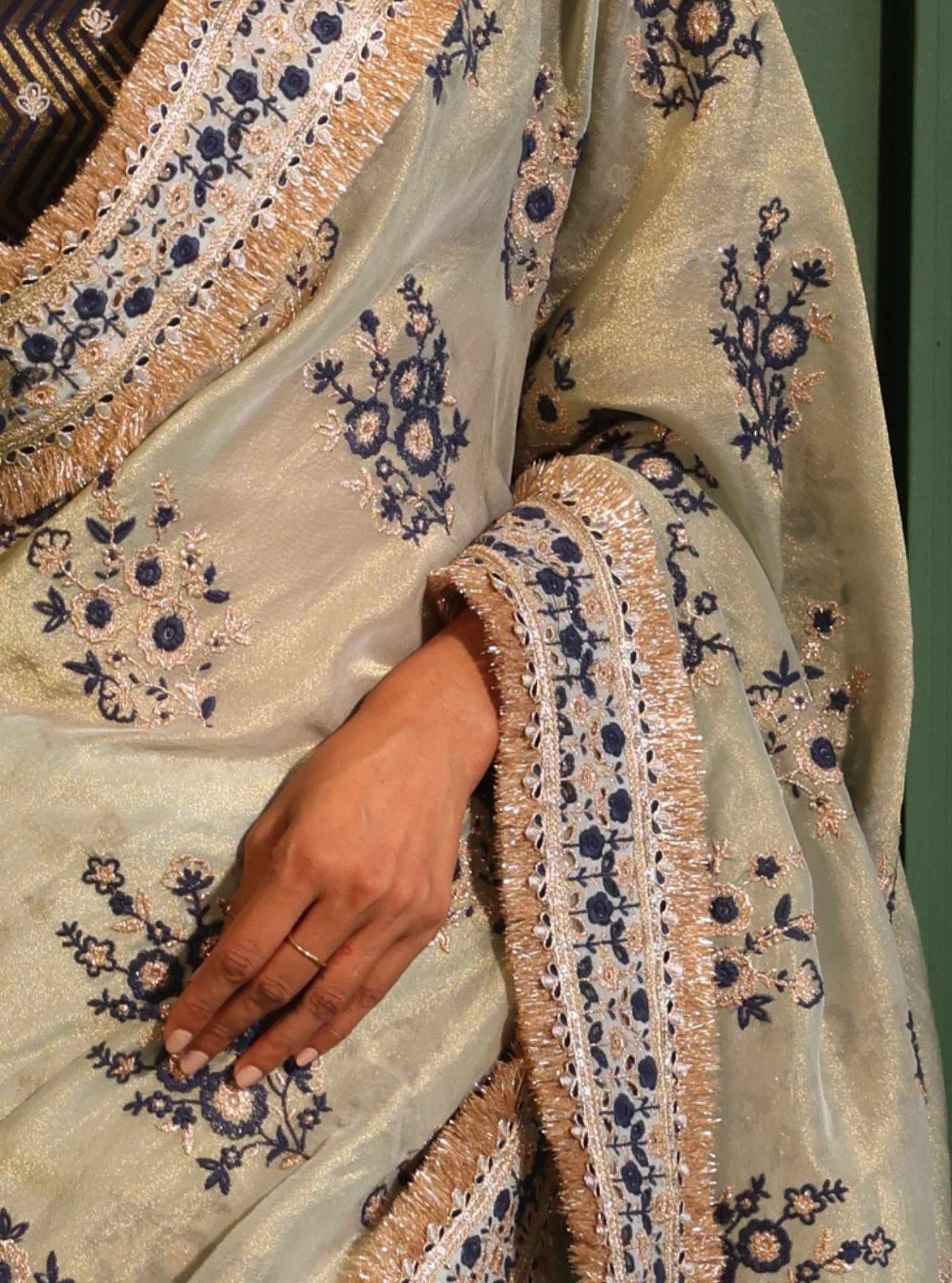 Mohra Lurex Organza + Banarsi Blue Saree