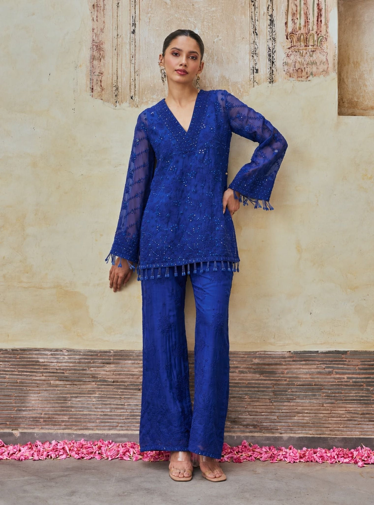 Reja Organza Electric Blue Co-ord Set