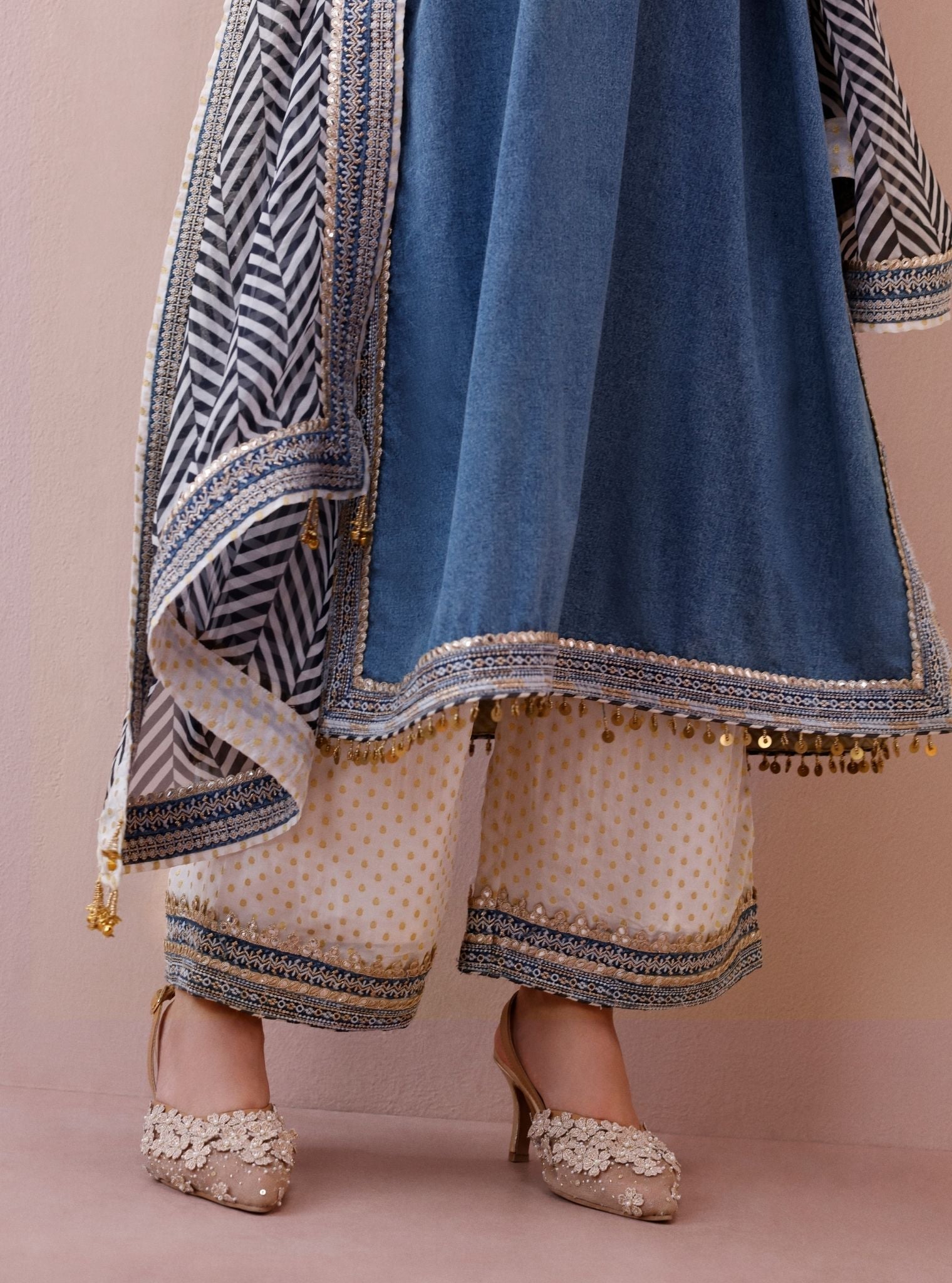 Samvi Denim Long Kurta Set
