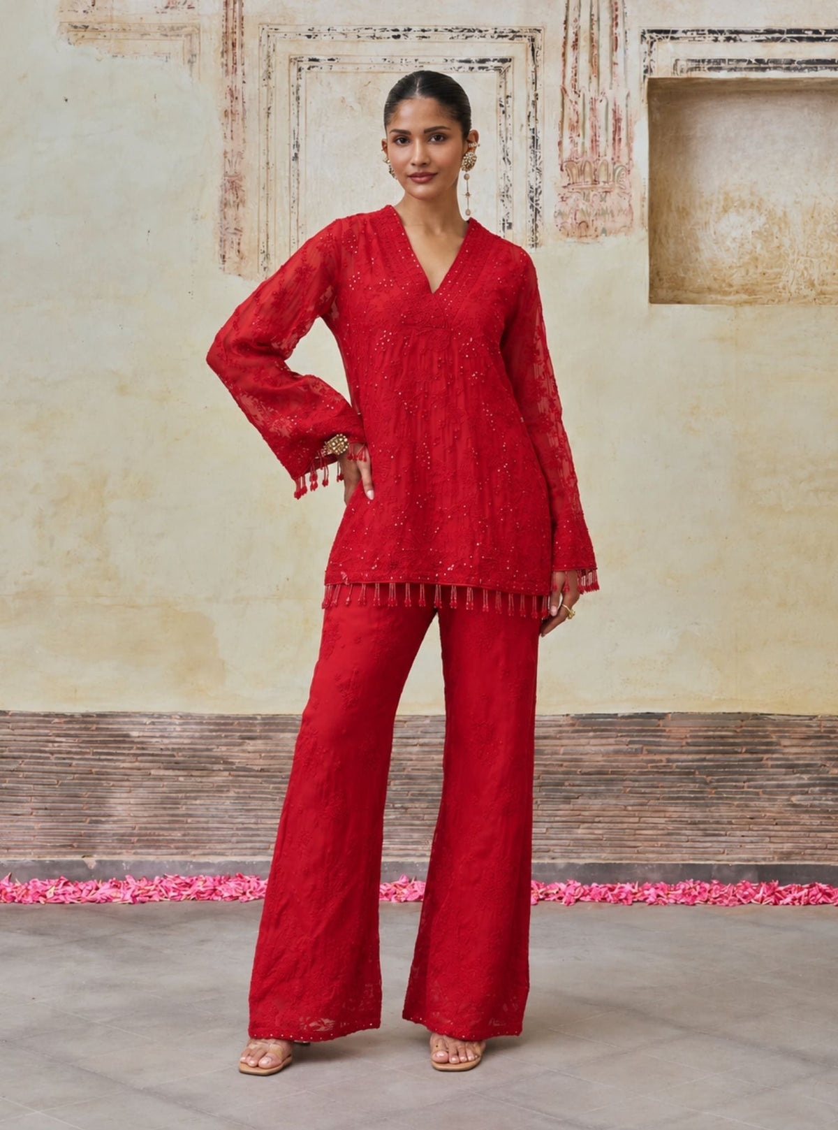 Reja Organza Red Co-ord Set
