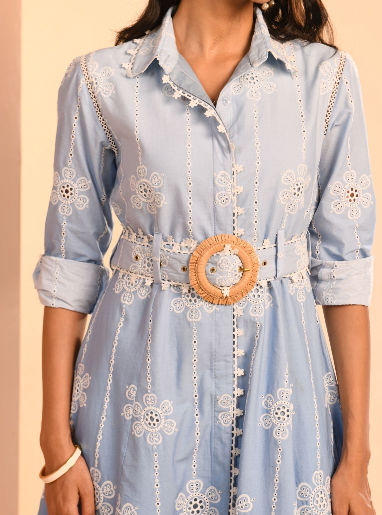 Meg Ombre Cotton Blue Dress