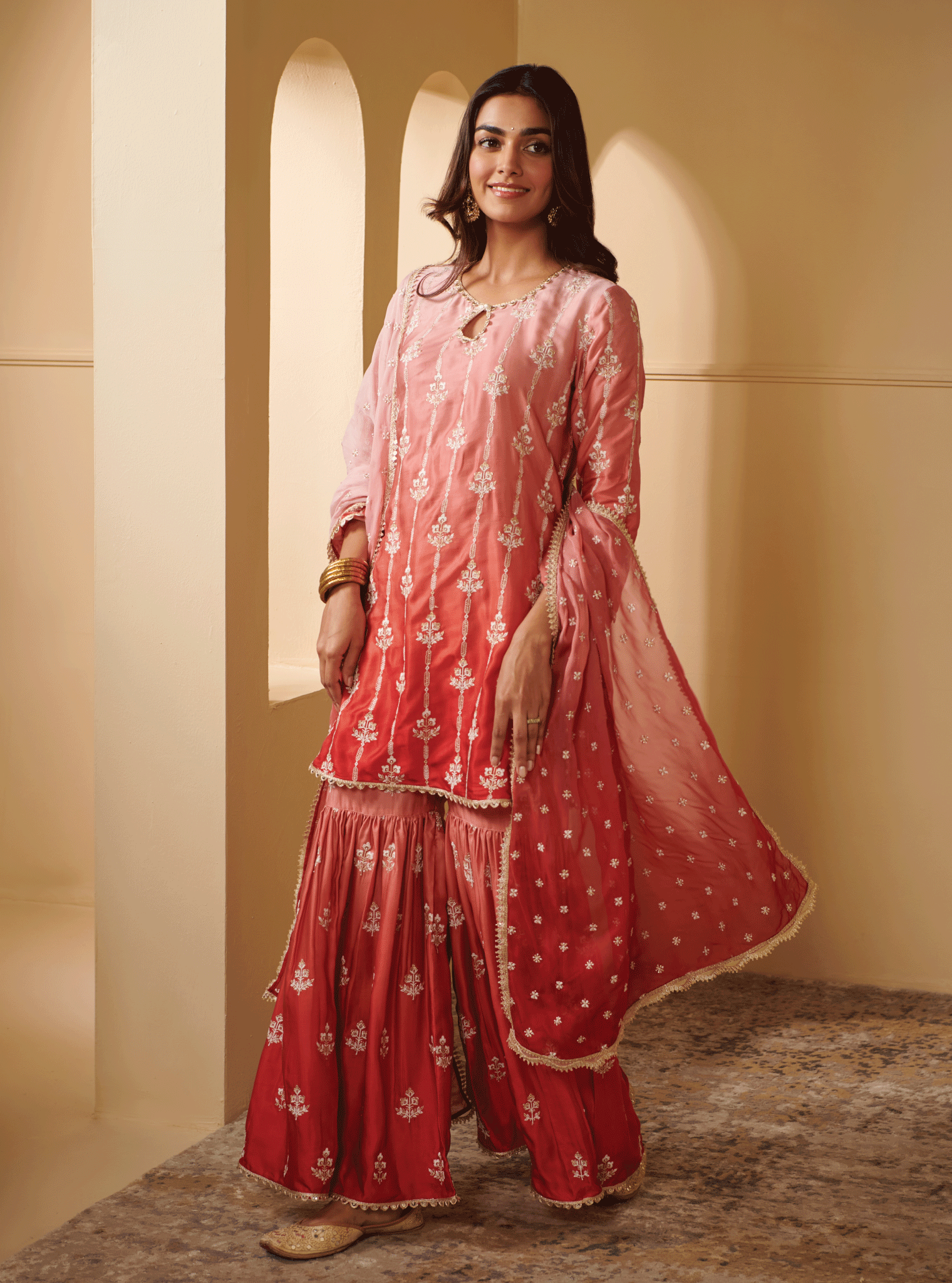 Mulmul Supima Cotton Enya Pink Dupatta
