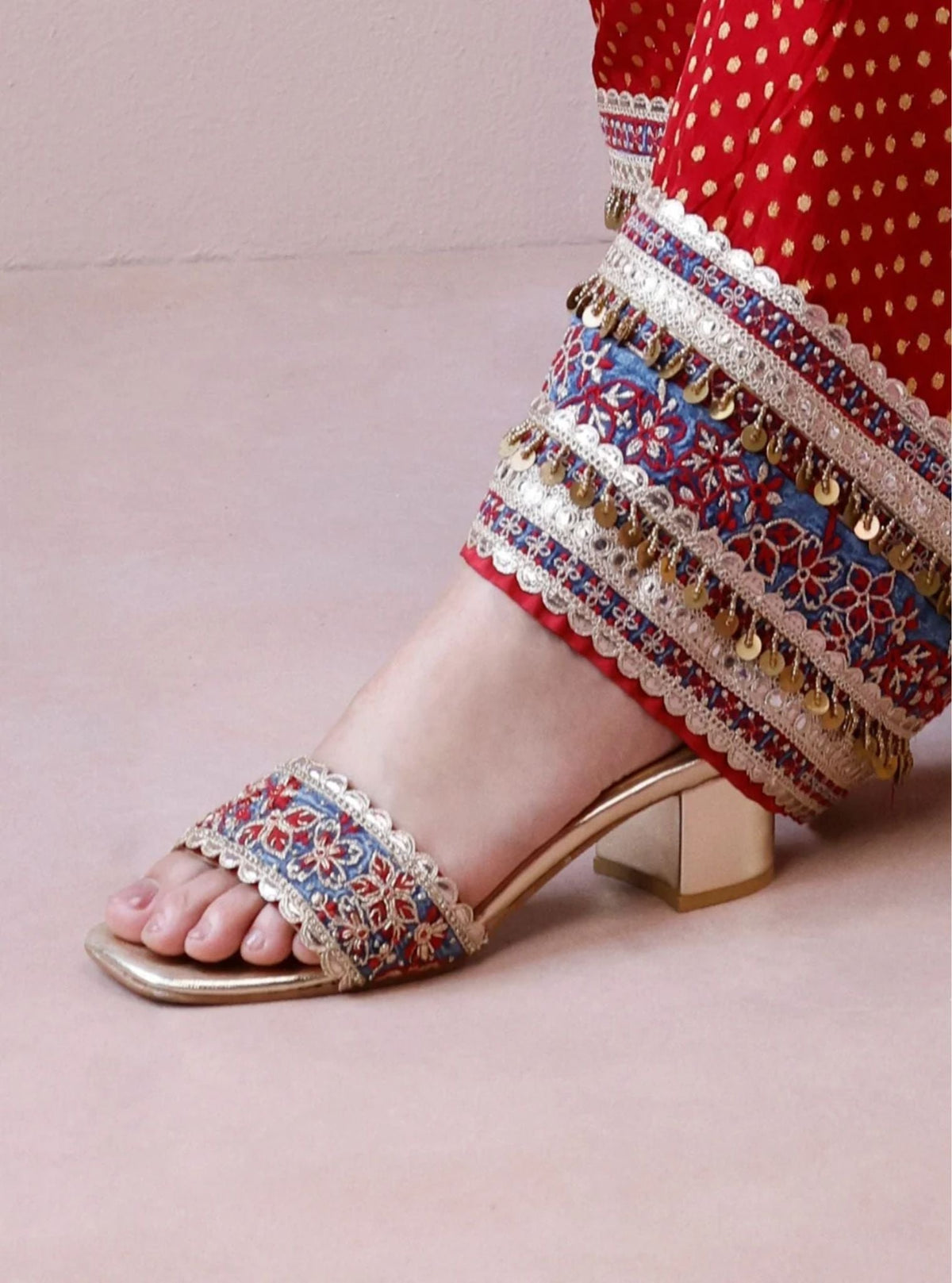 Scarlet Blue Denim Block Heel