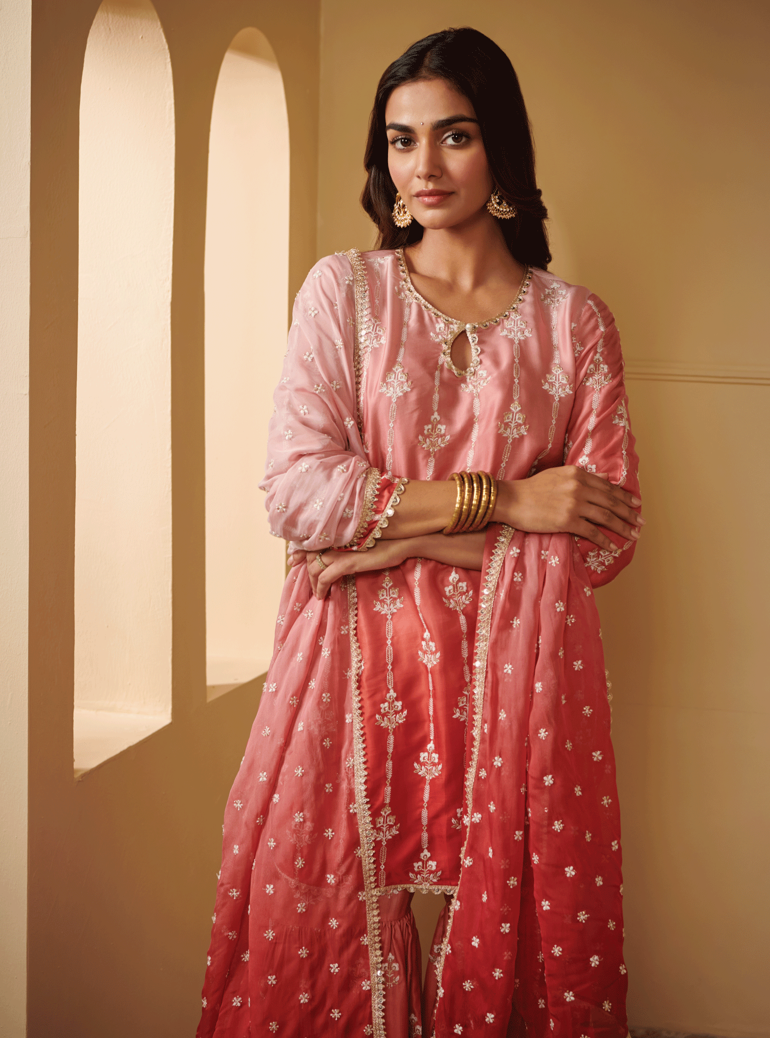 Mulmul Supima Cotton Enya Pink Dupatta